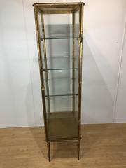 Pair of Gilt Metal Faux Bamboo Vitrines
