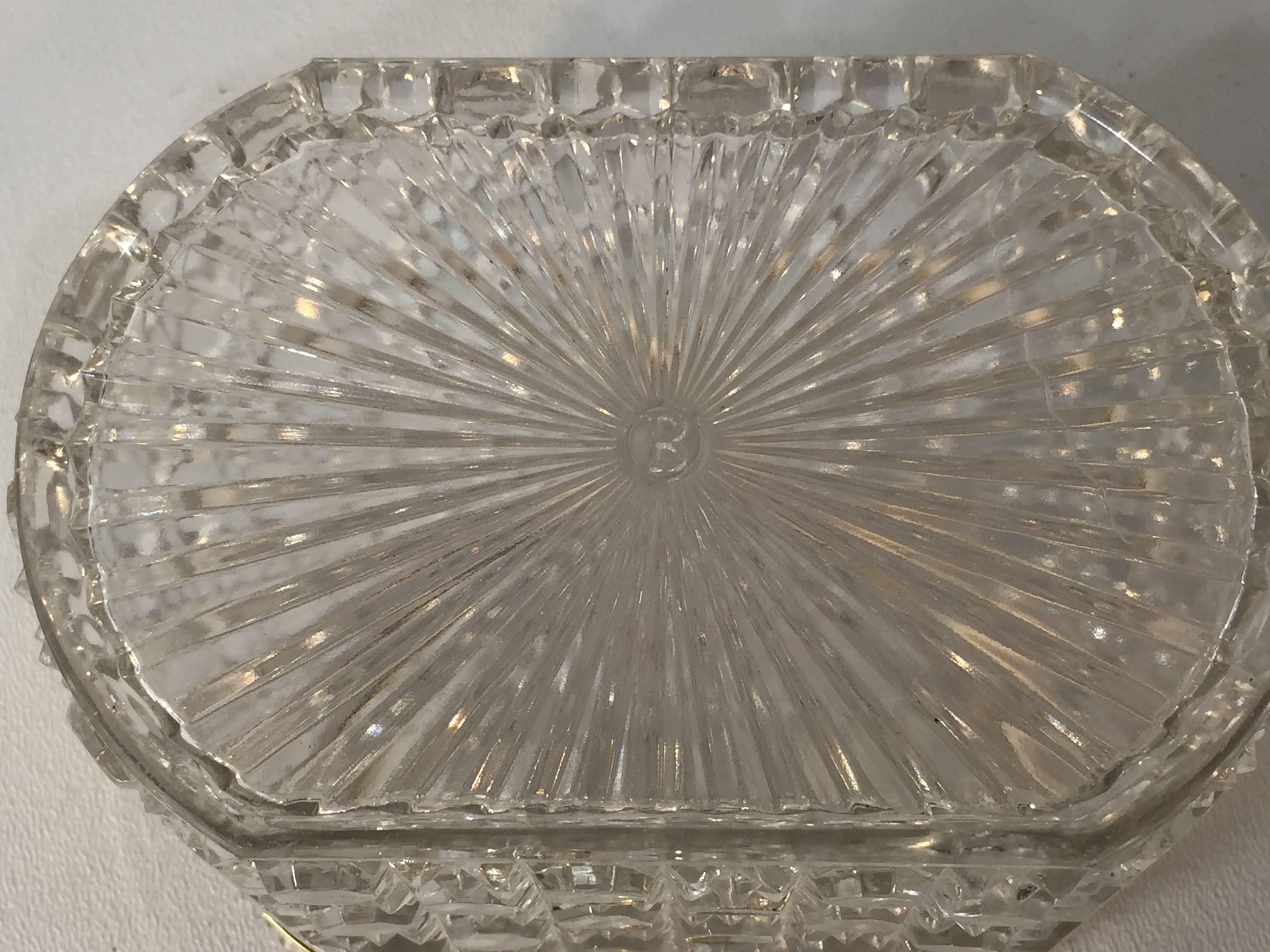 Molded Signed Baccarat Crystal Table Box