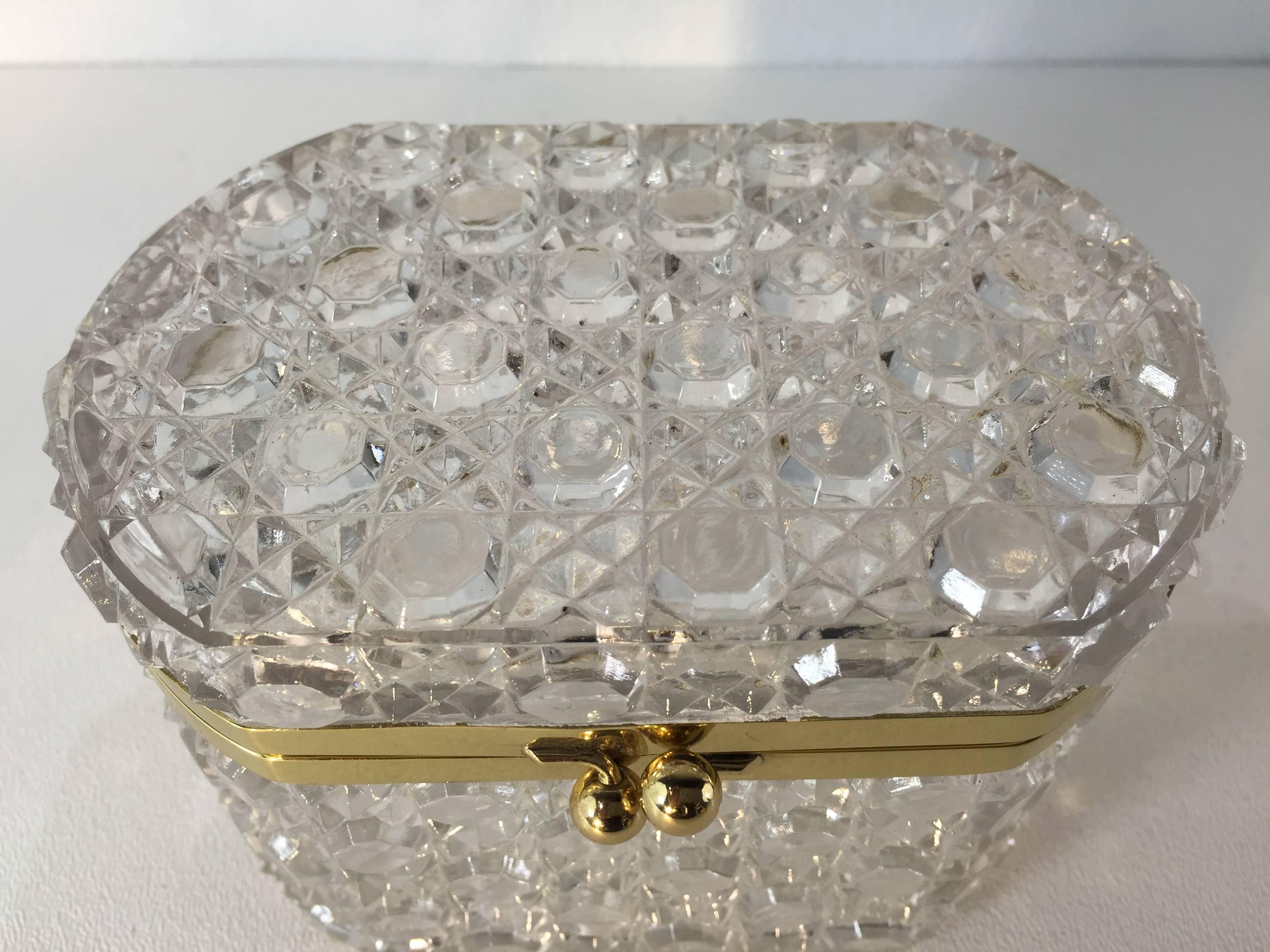 Early Victorian Signed Baccarat Crystal Table Box