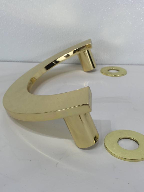 MidCentury Brass Double "C" Door Handles For Sale at 1stdibs