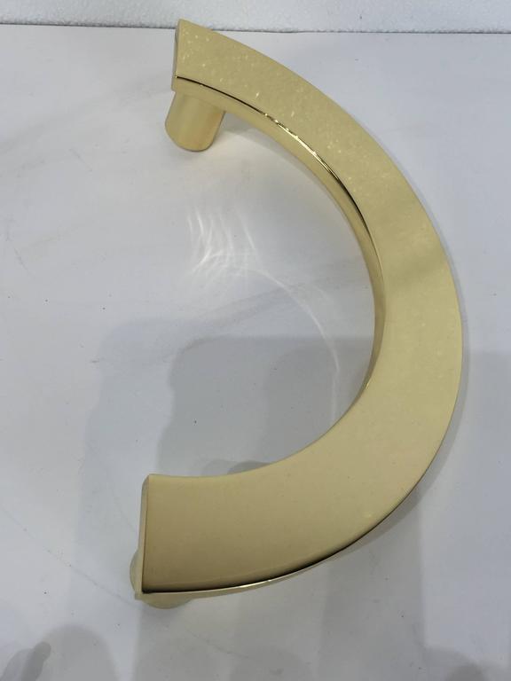 MidCentury Brass Double "C" Door Handles For Sale at 1stdibs