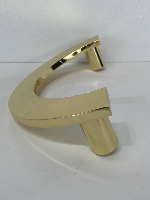 MidCentury Brass Double "C" Door Handles For Sale at 1stdibs