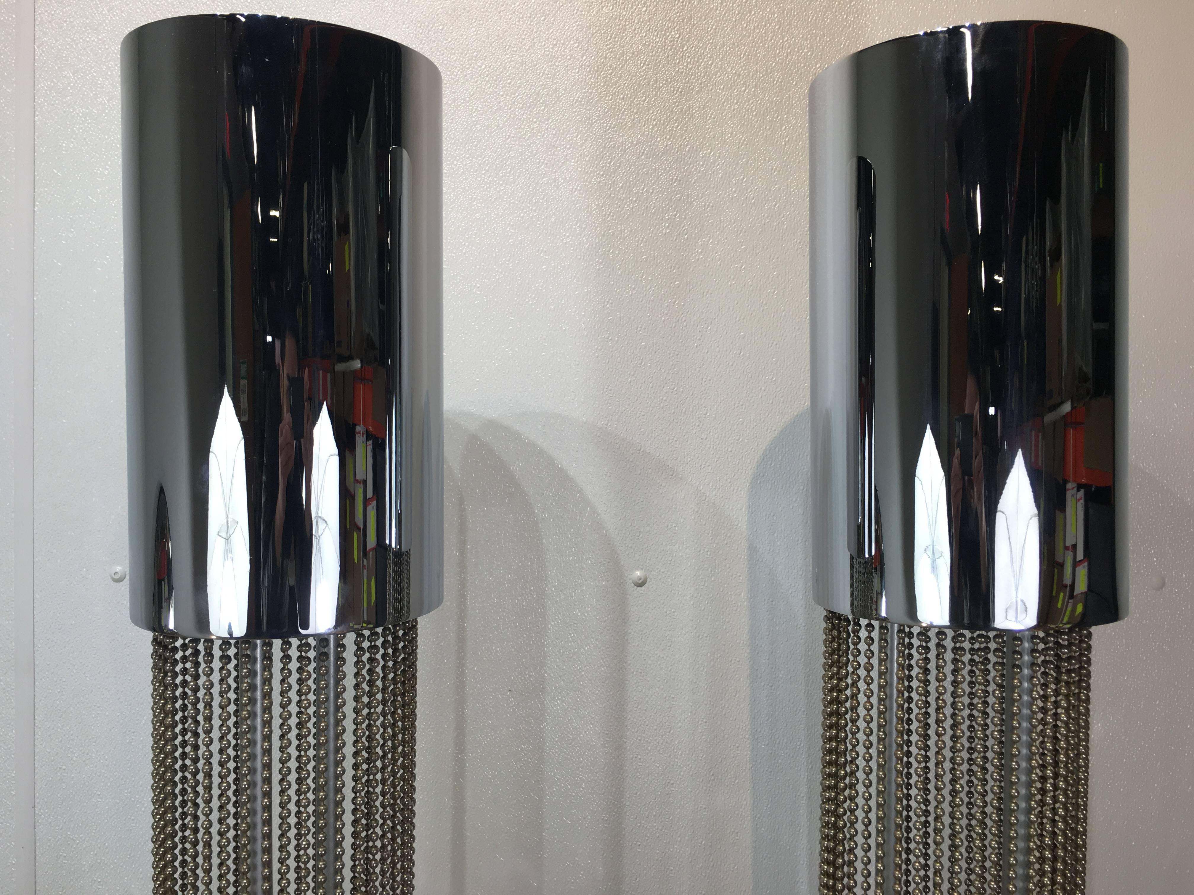 Mid-Century Modern Pair of Chrome Floor Lamps by Pierre Cardin For Sale