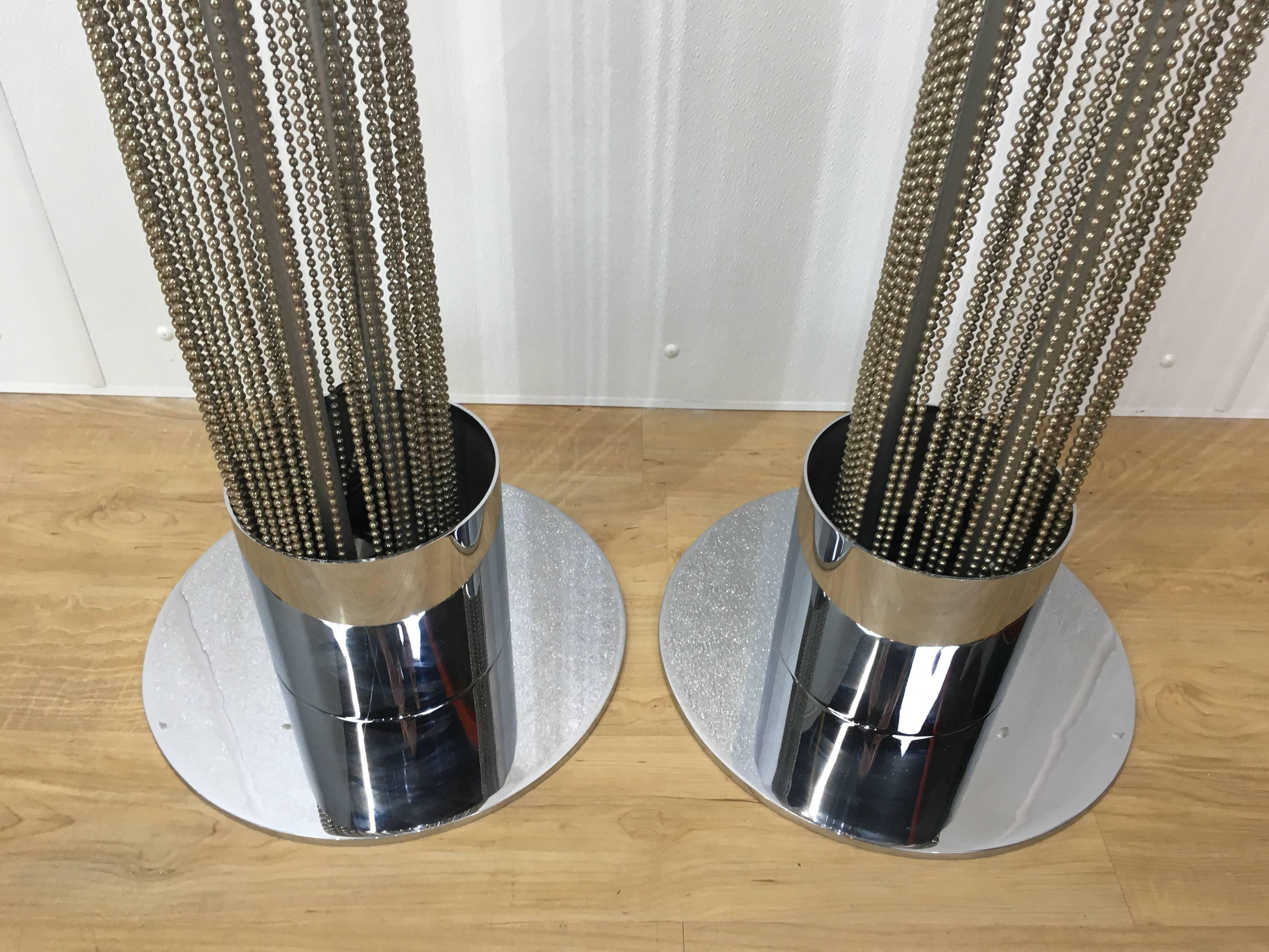 Pair of Chrome Floor Lamps by Pierre Cardin In Good Condition For Sale In Atlanta, GA