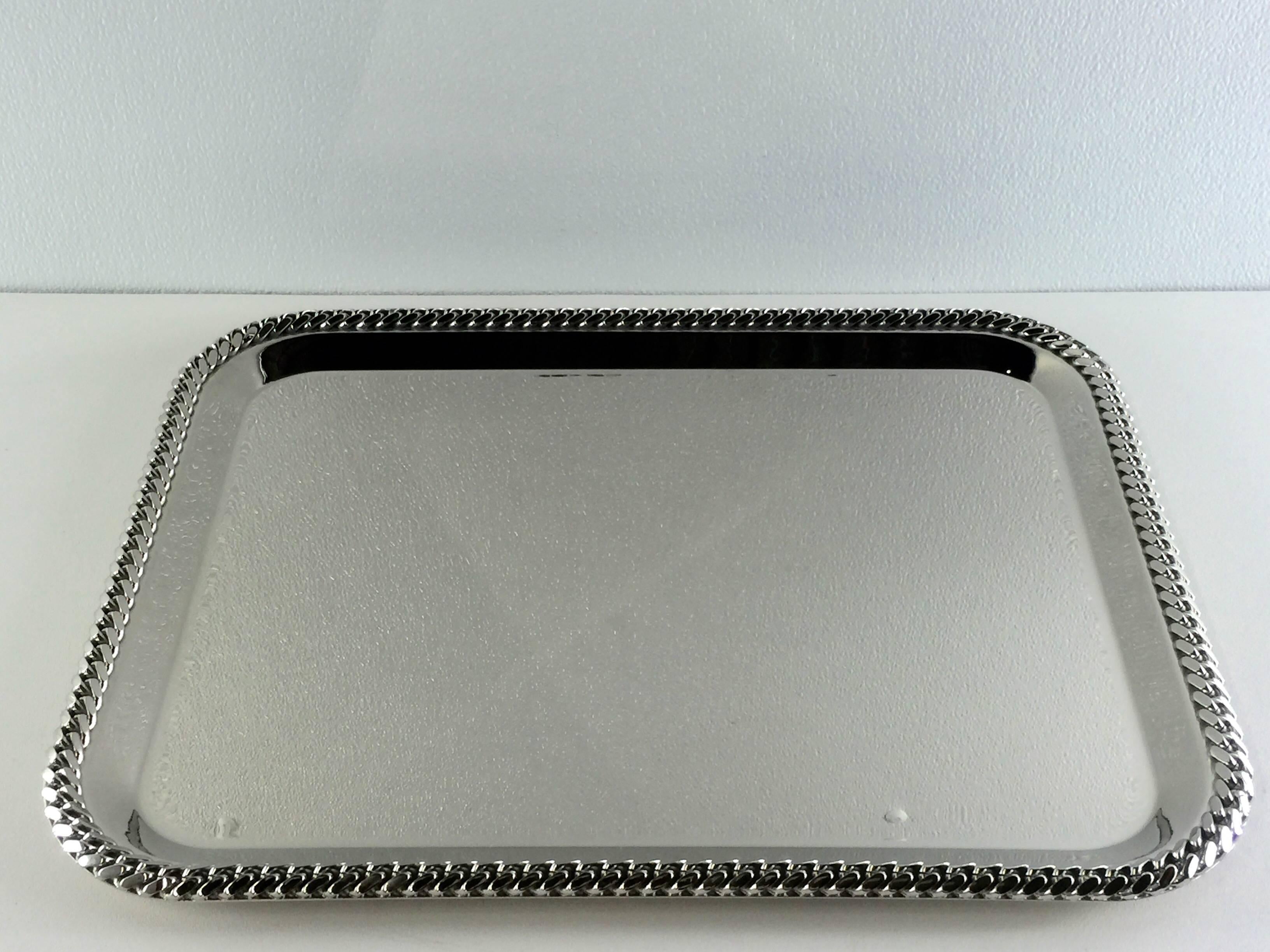 Large Jean Després Style Chainlink Tray In Good Condition In West Palm Beach, FL