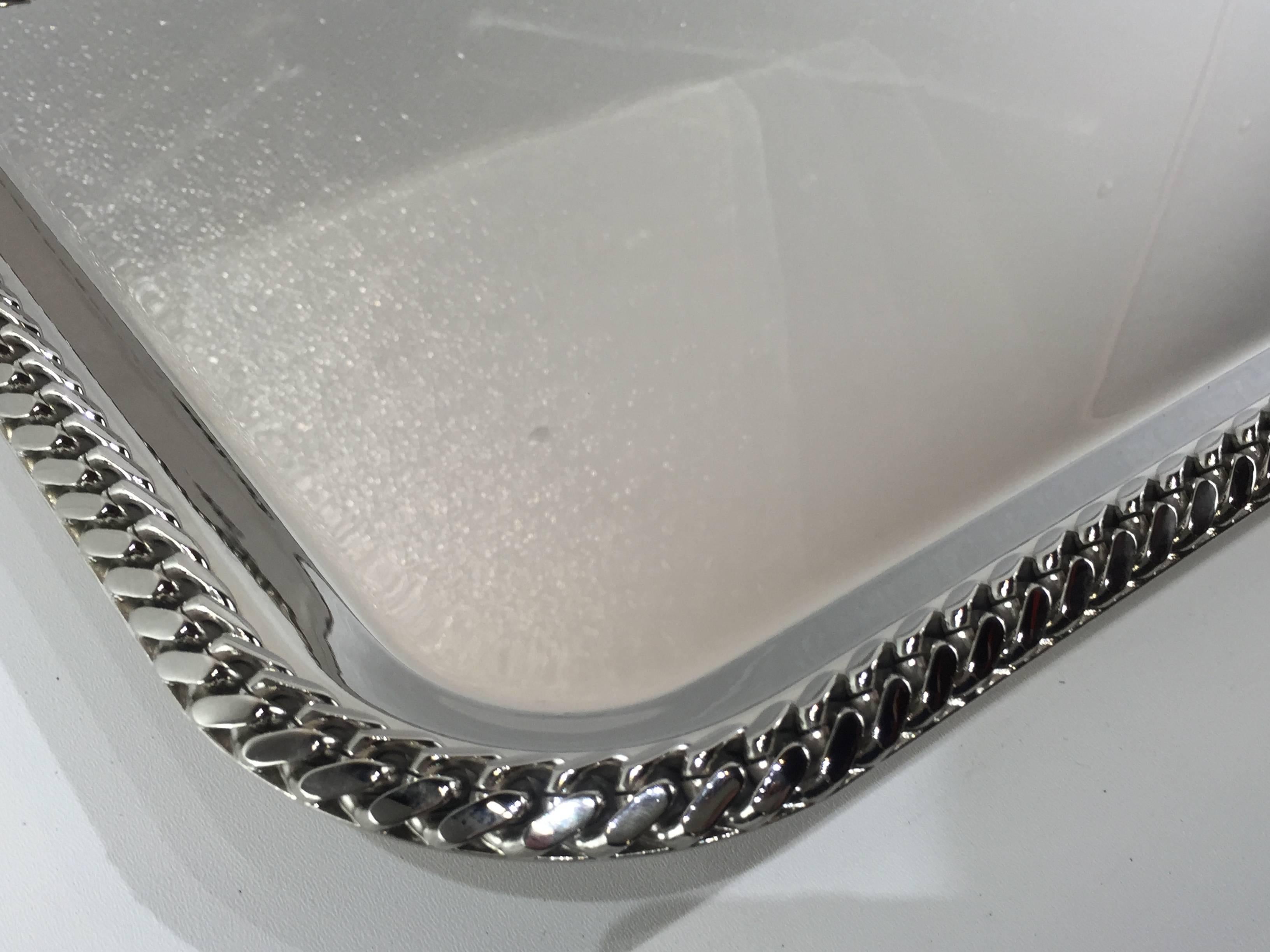 20th Century Large Jean Després Style Chainlink Tray