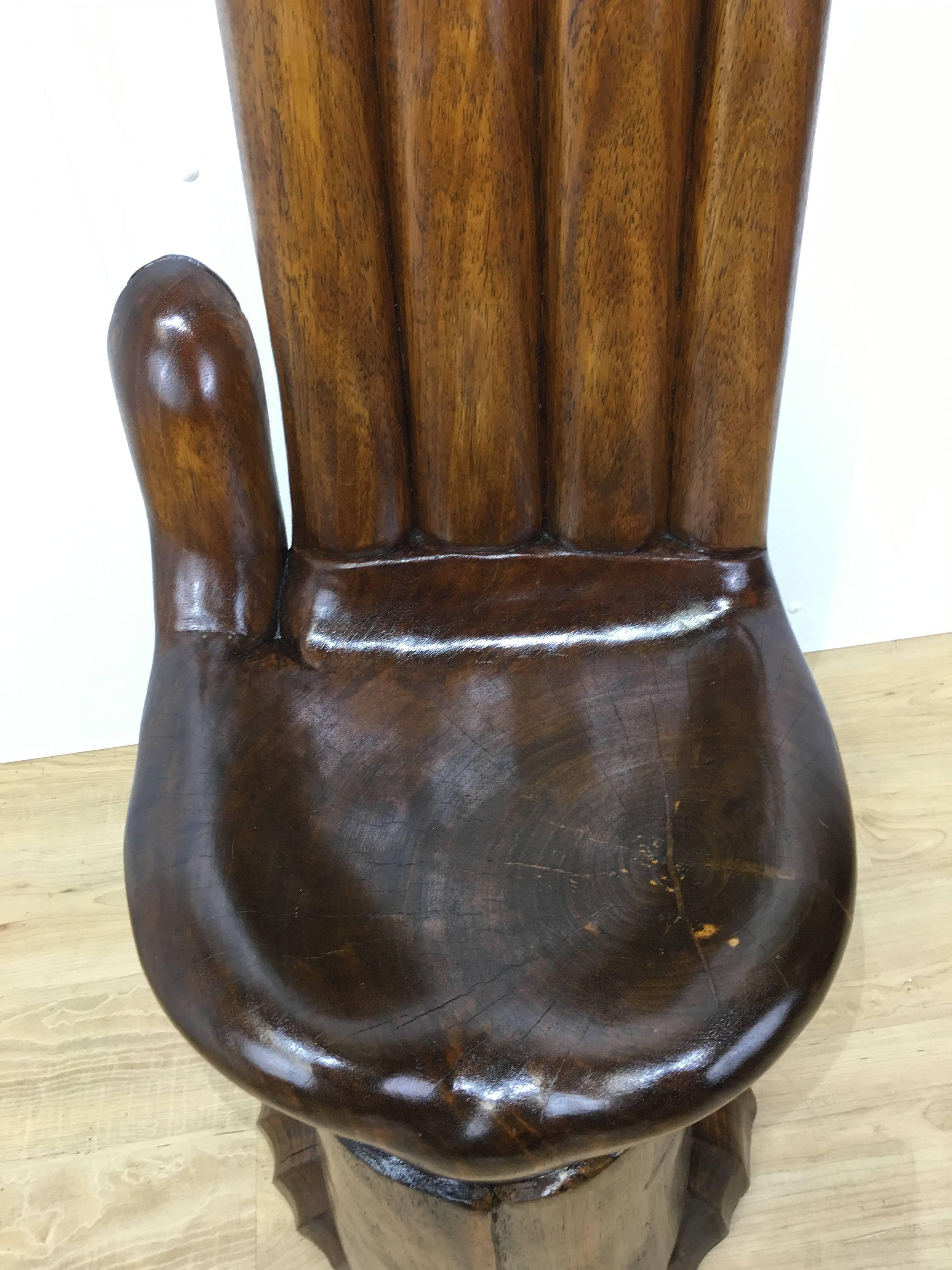 Carved Mahogany Hand Chair after Friedeberg In Excellent Condition In Atlanta, GA