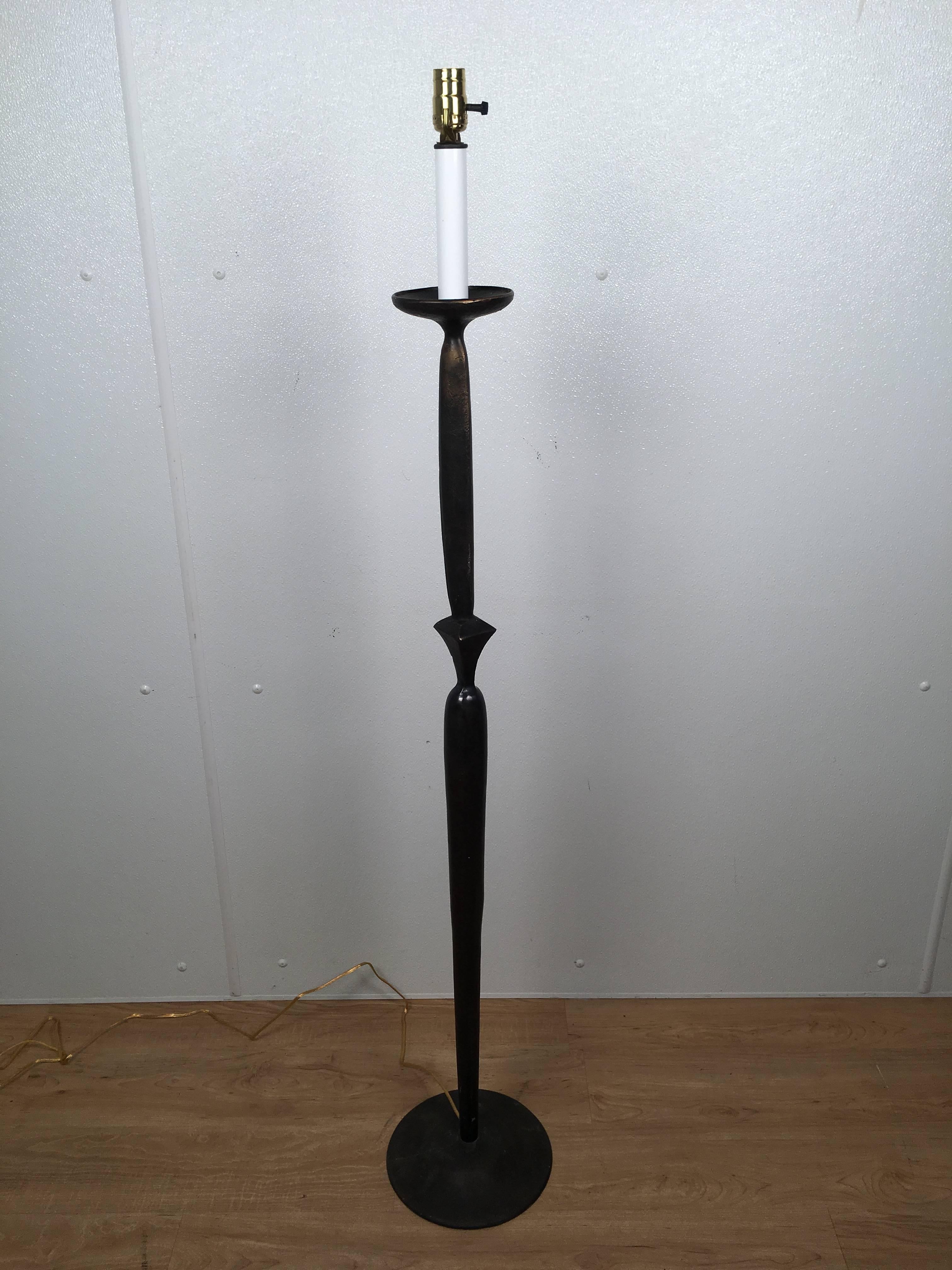 Giacometti Style Bronze Floor Lamp For Sale 2