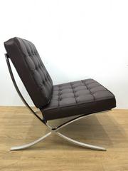 Brown Leather Barcelona Lounge Chair, After Mies van der Rohe