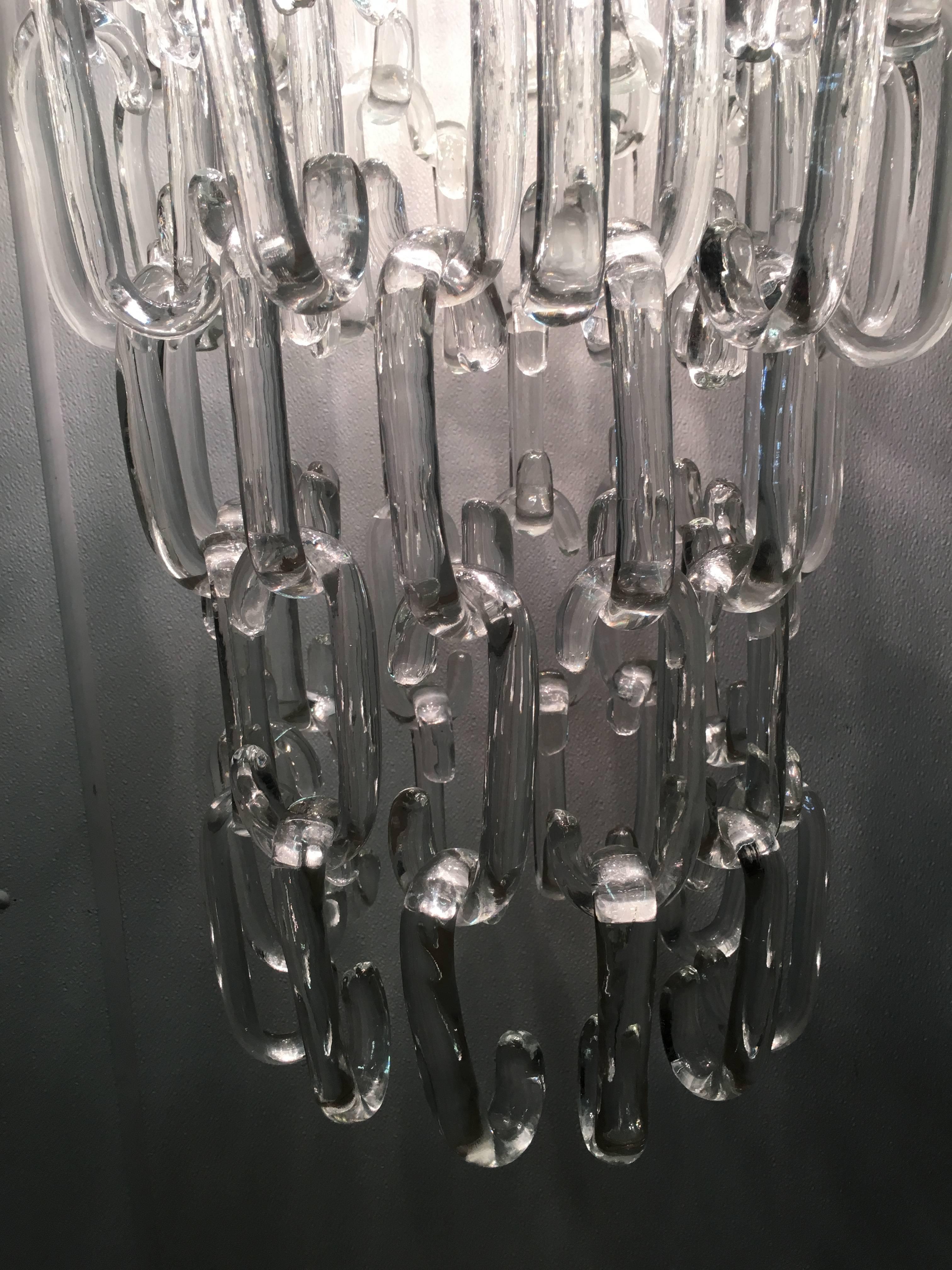 glass chain link chandelier