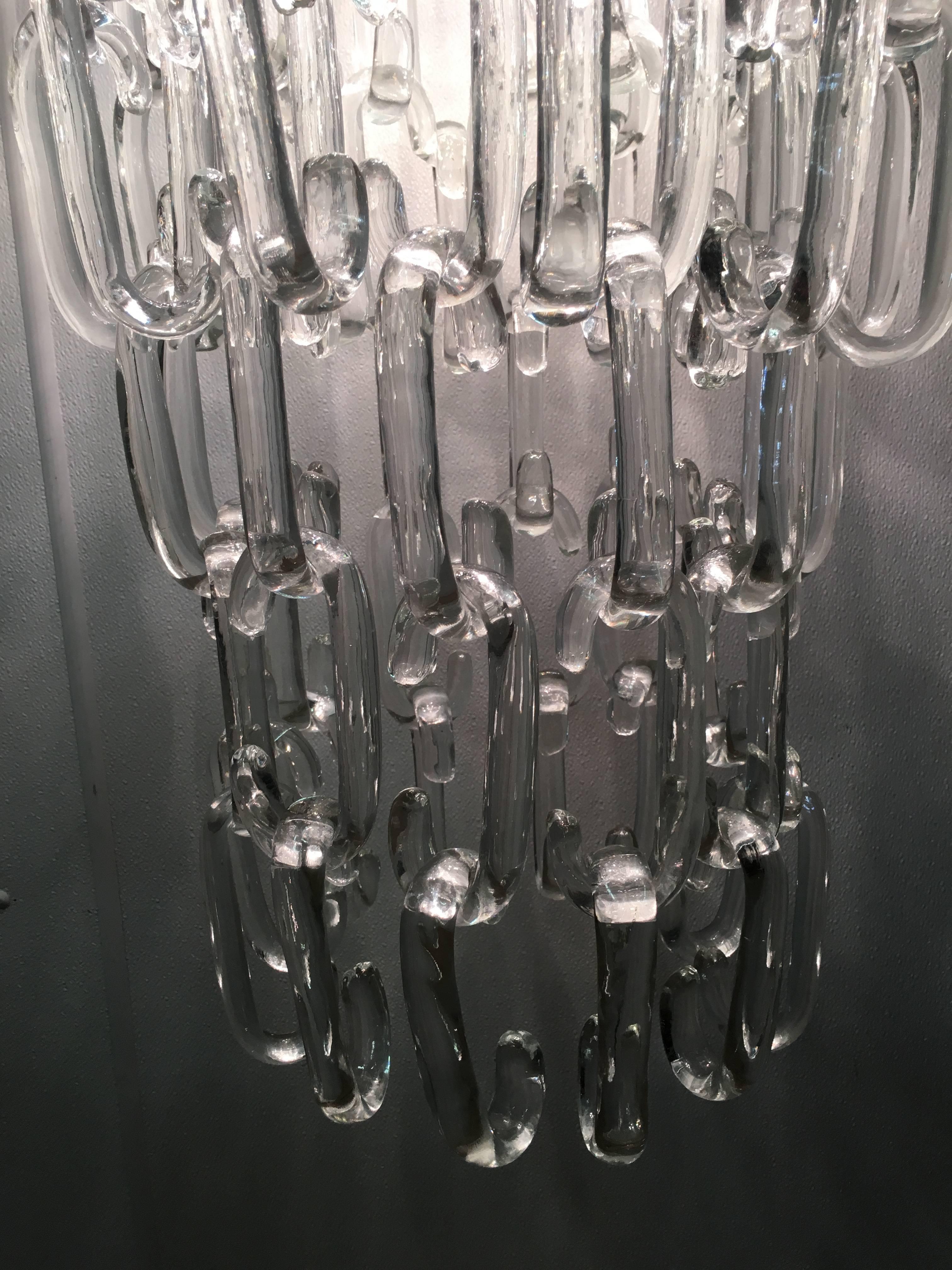 glass chain link chandelier