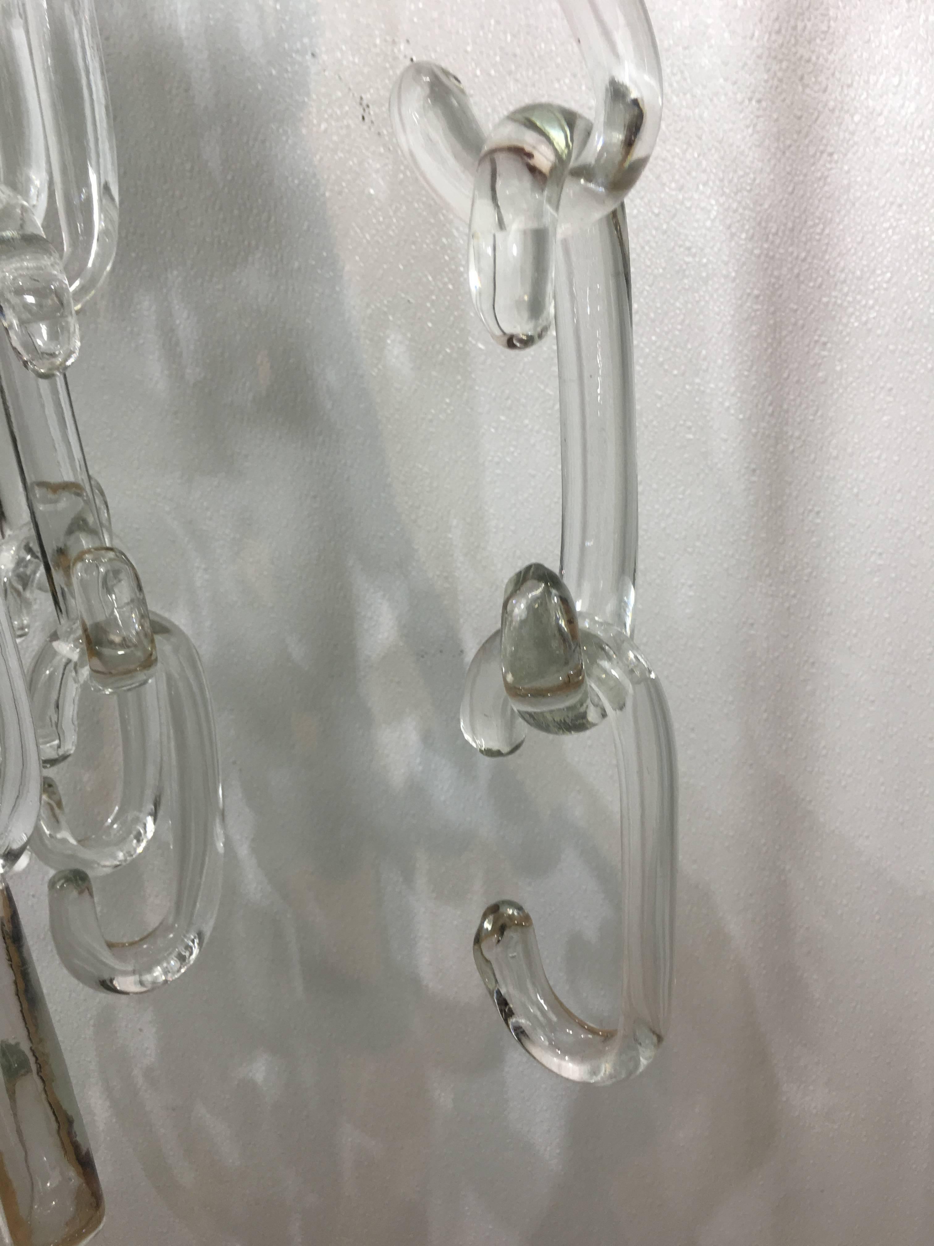 Cascading Murano Glass Link Chandelier In Excellent Condition In Atlanta, GA