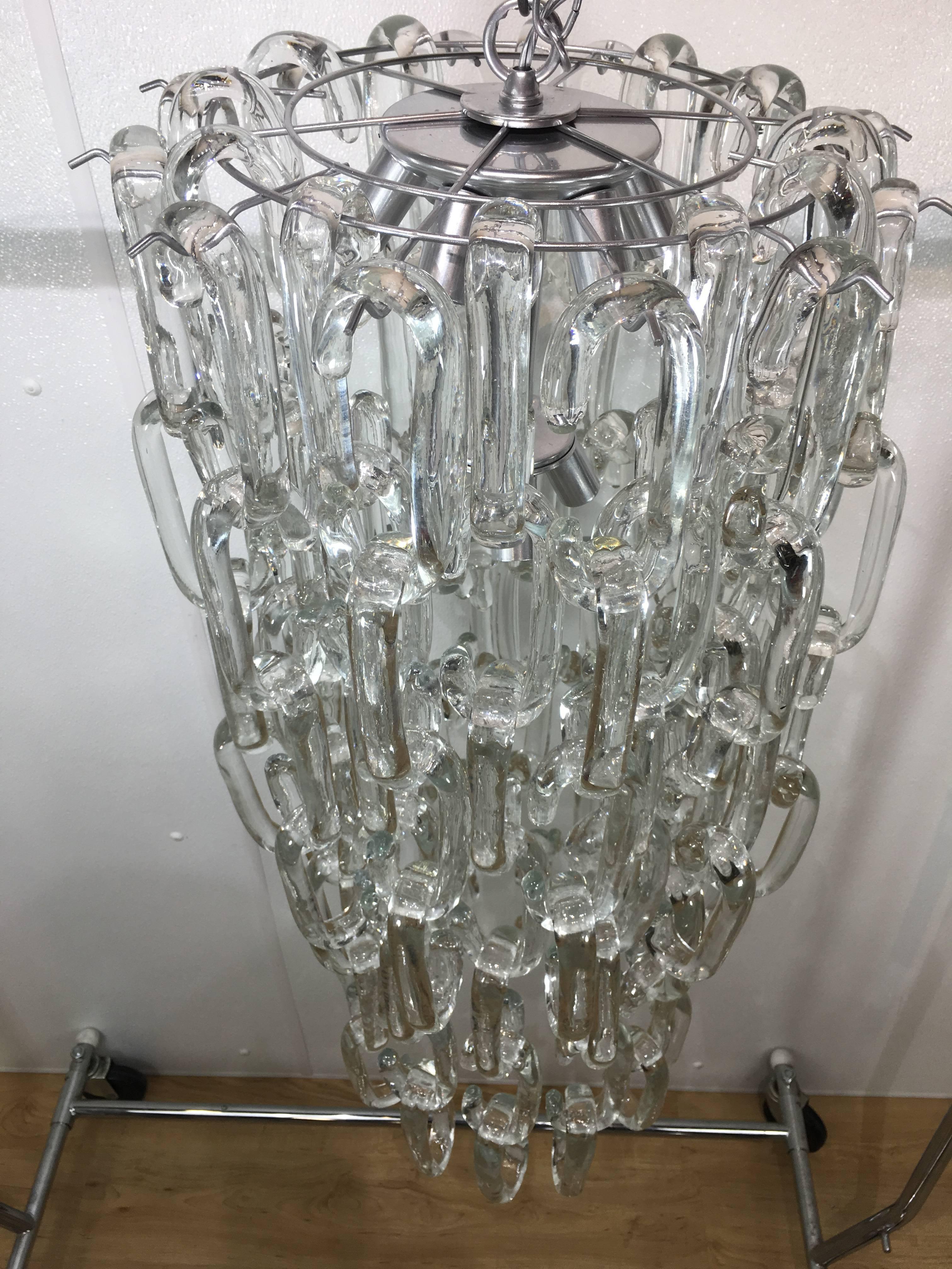 Cascading Murano Glass Link Chandelier 1