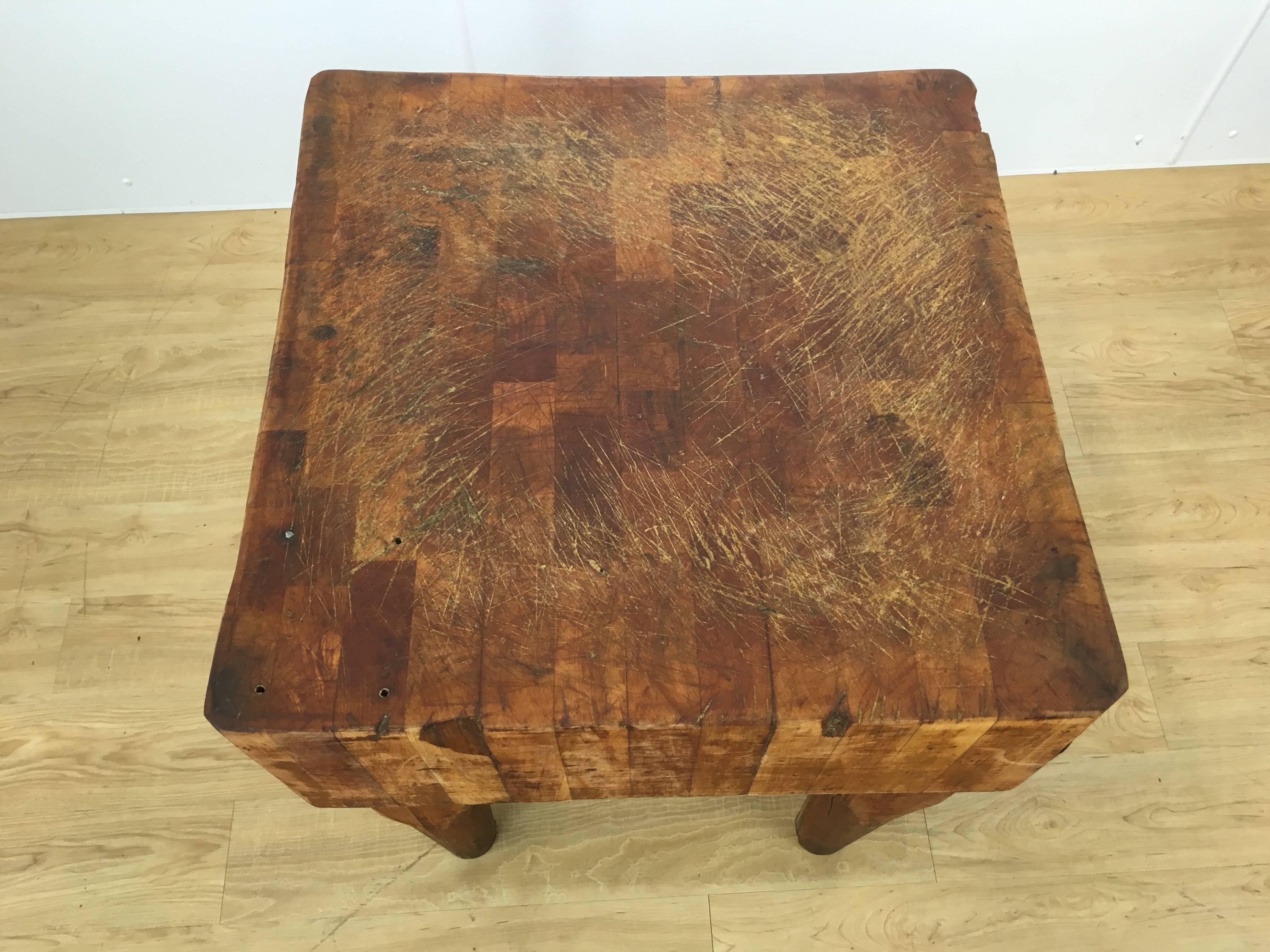 Early 20th Century Butcher Block In Distressed Condition For Sale In Oaks, PA
