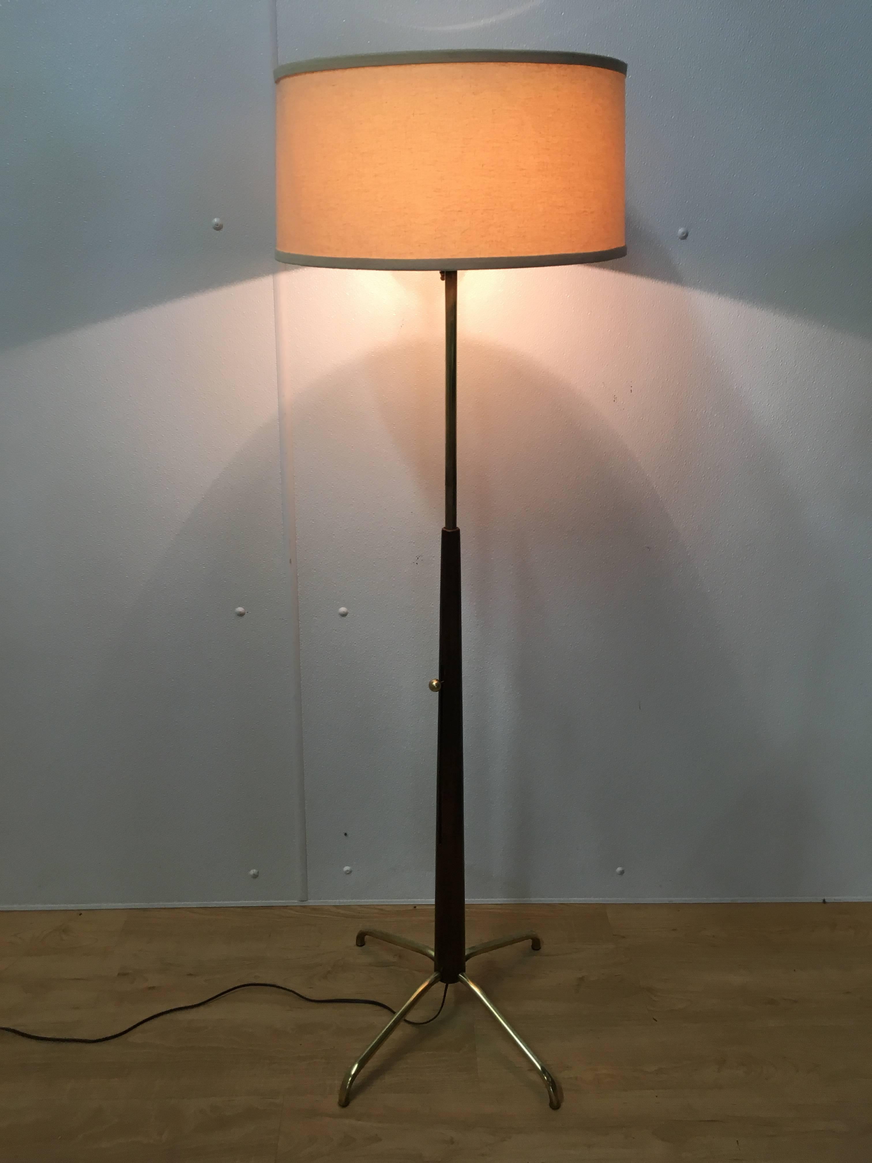 Linen Robsjohn- Gibbons Stye Adjustable Mid-Century Floor Lamp