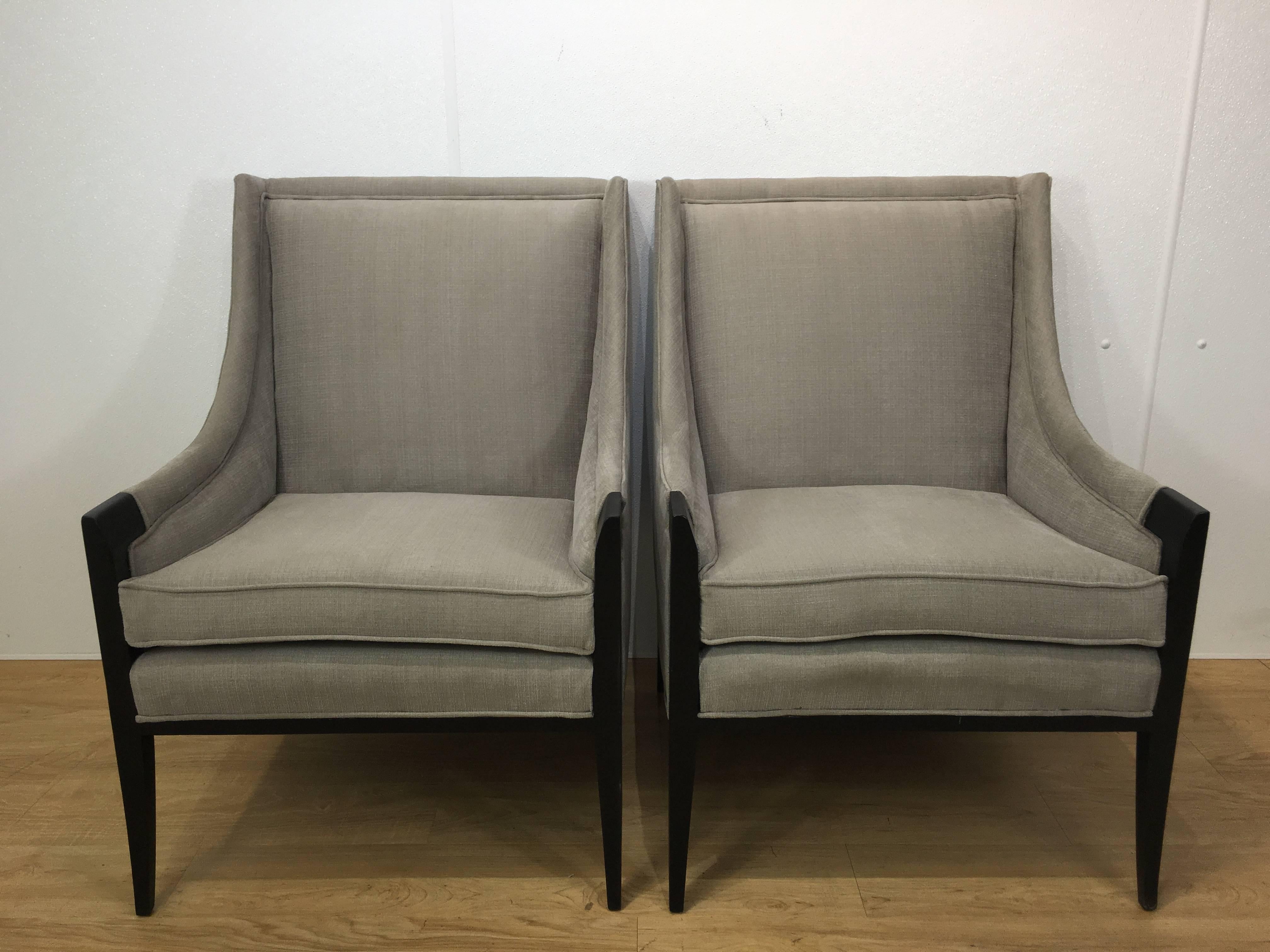 American Pair of Attributed Edward Wormley for Dunbar Club Chairs  For Sale