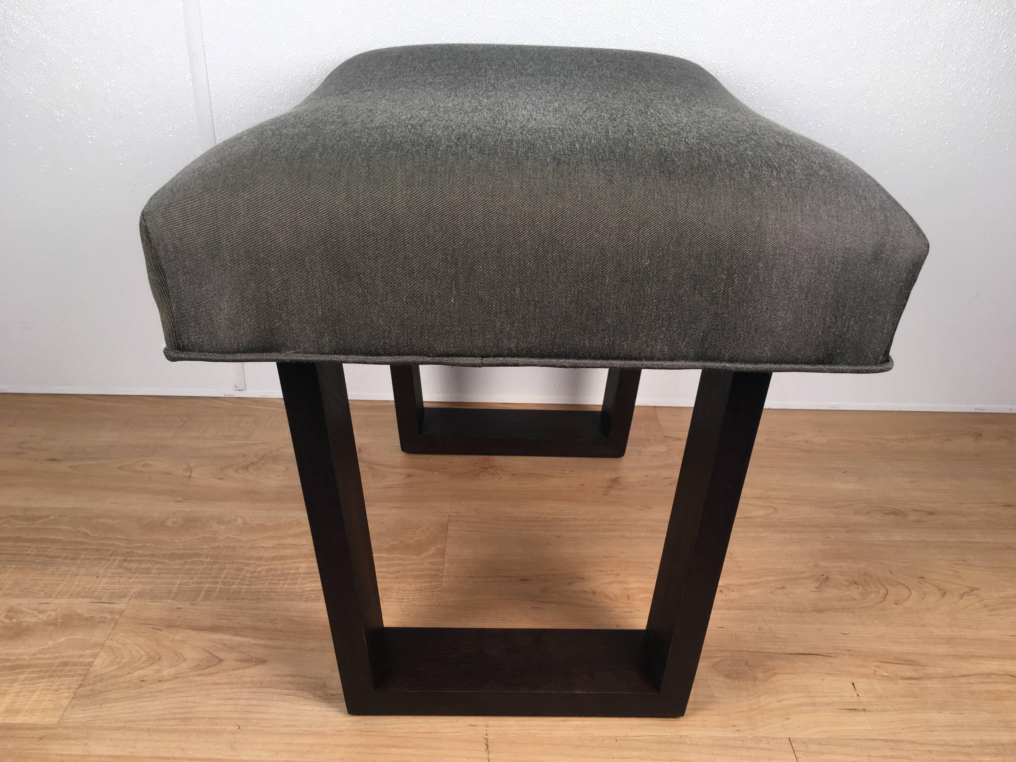 Mid-Century Modern Robsjohns -Gibbings Style Ebonized Bench For Sale