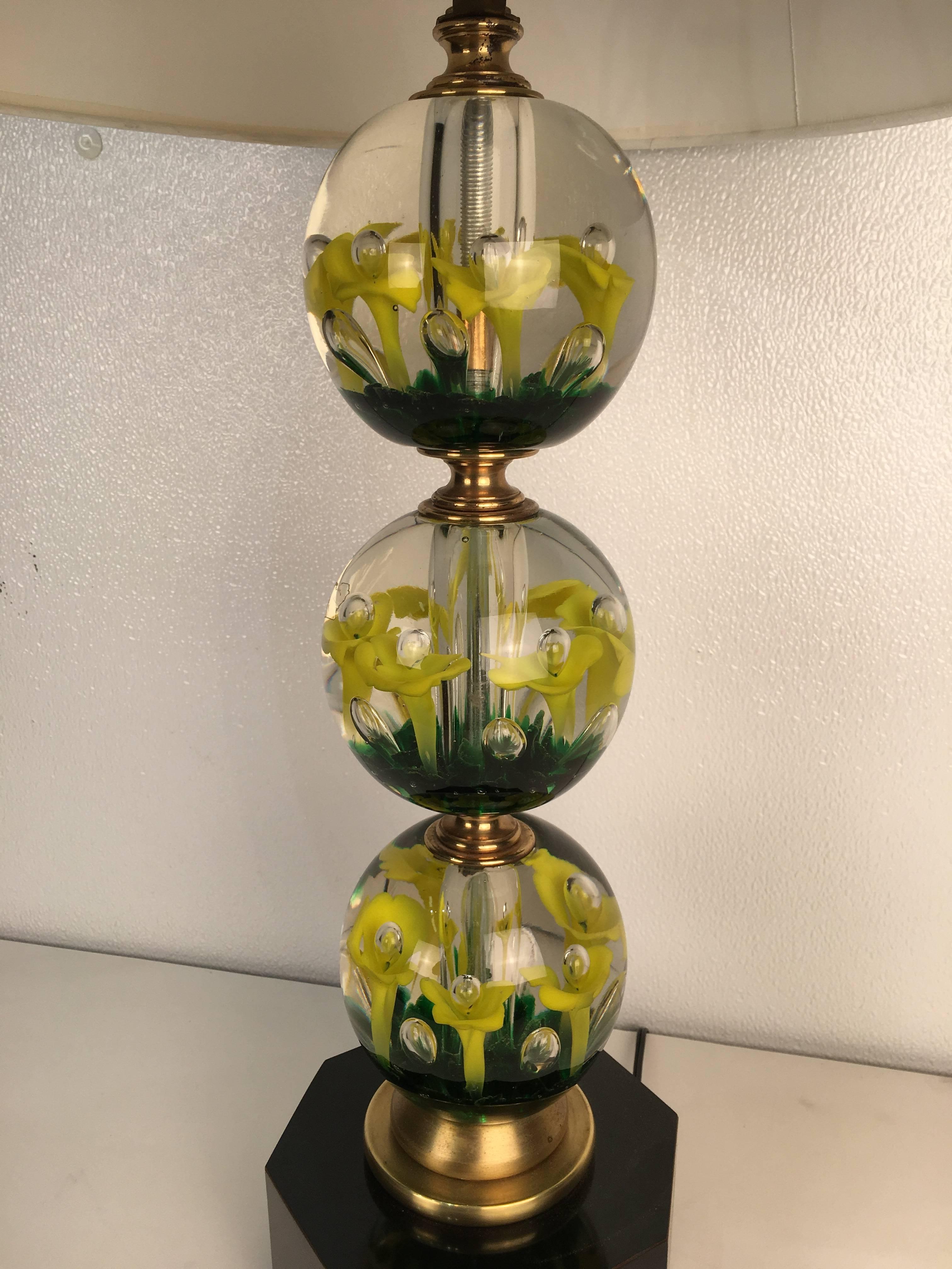 Mid-Century Modern Mid-Century Paperweight Glass Lamp