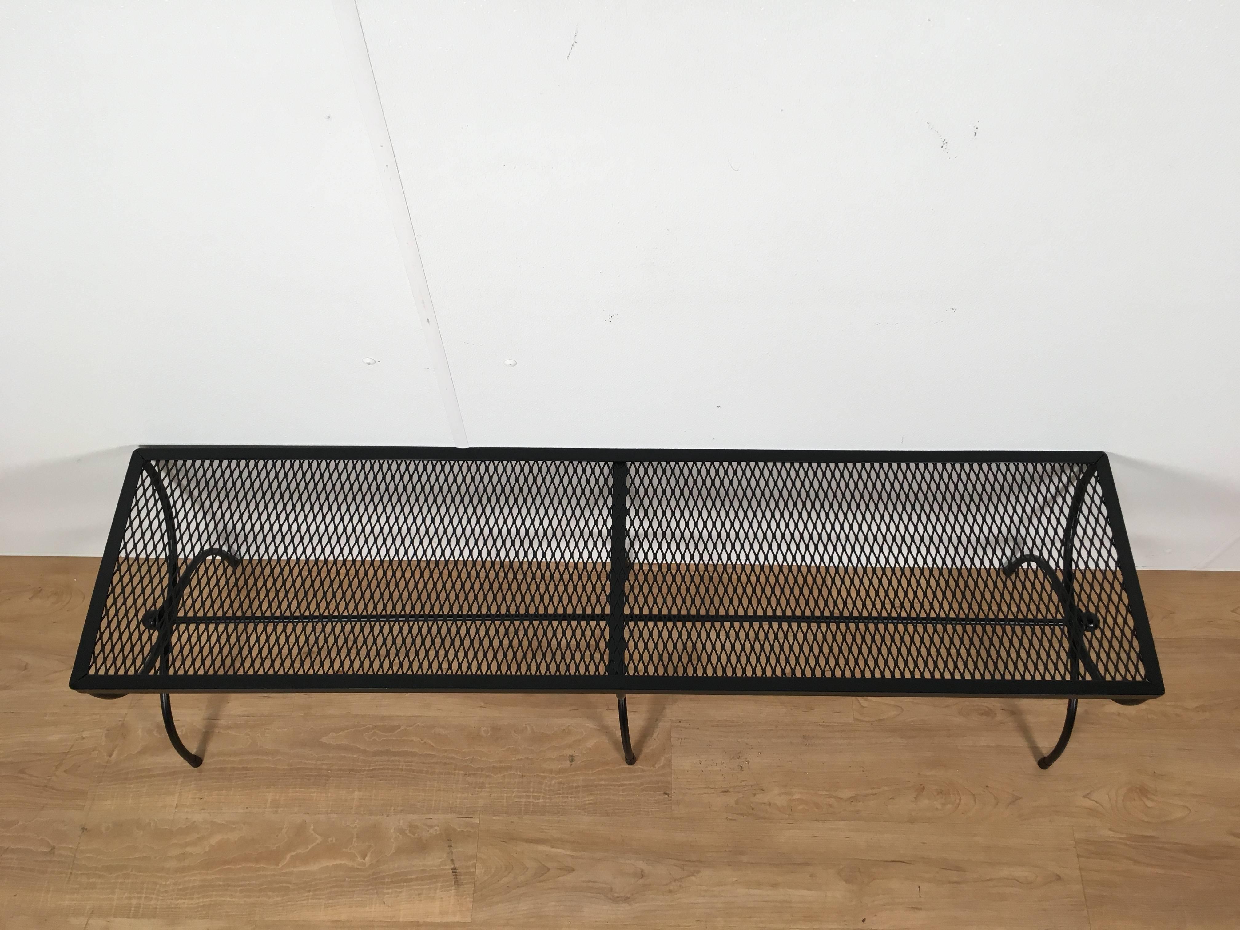 American Long Salterini Wrought Iron Curule Bench