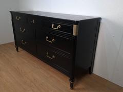 Maison Jansen Directoire Style Ebonized Seven-Drawer Chest