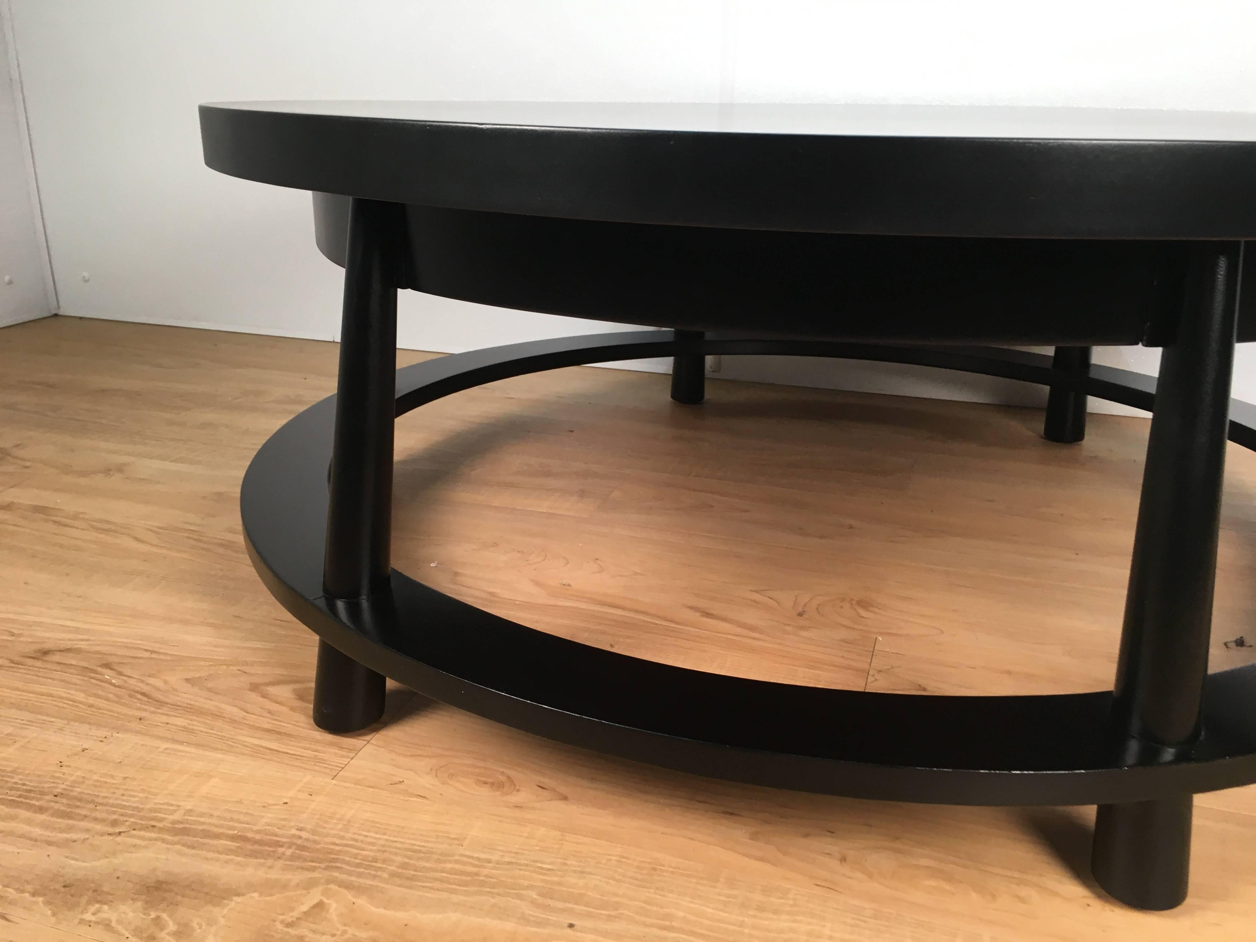 Mid-20th Century Rare Ebonized Two-Drawer Cocktail Table by T.H. Robsjohn-Gibbings