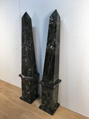 Massive Pair of Marble Obelisks