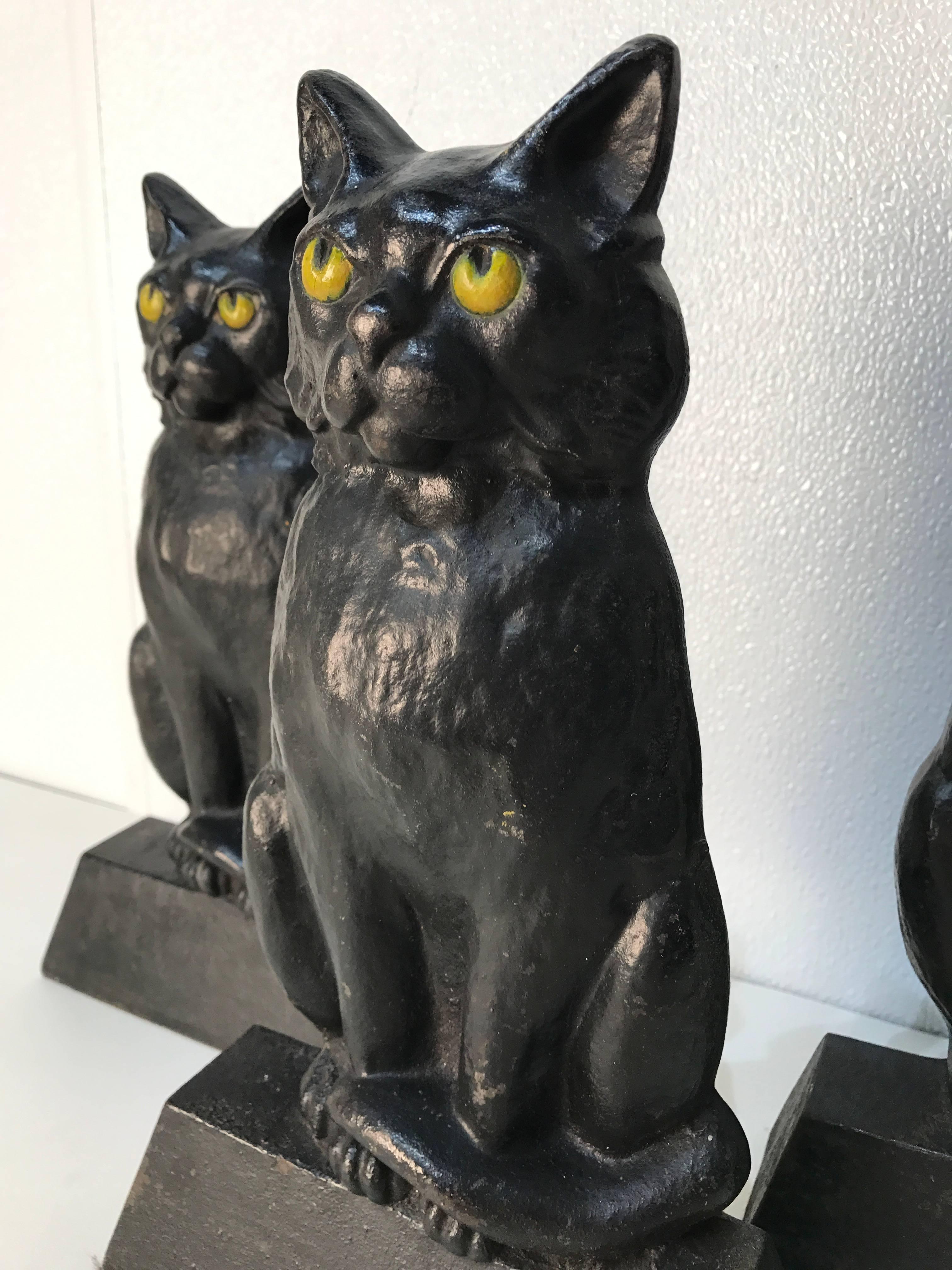 antique cast iron cat doorstop