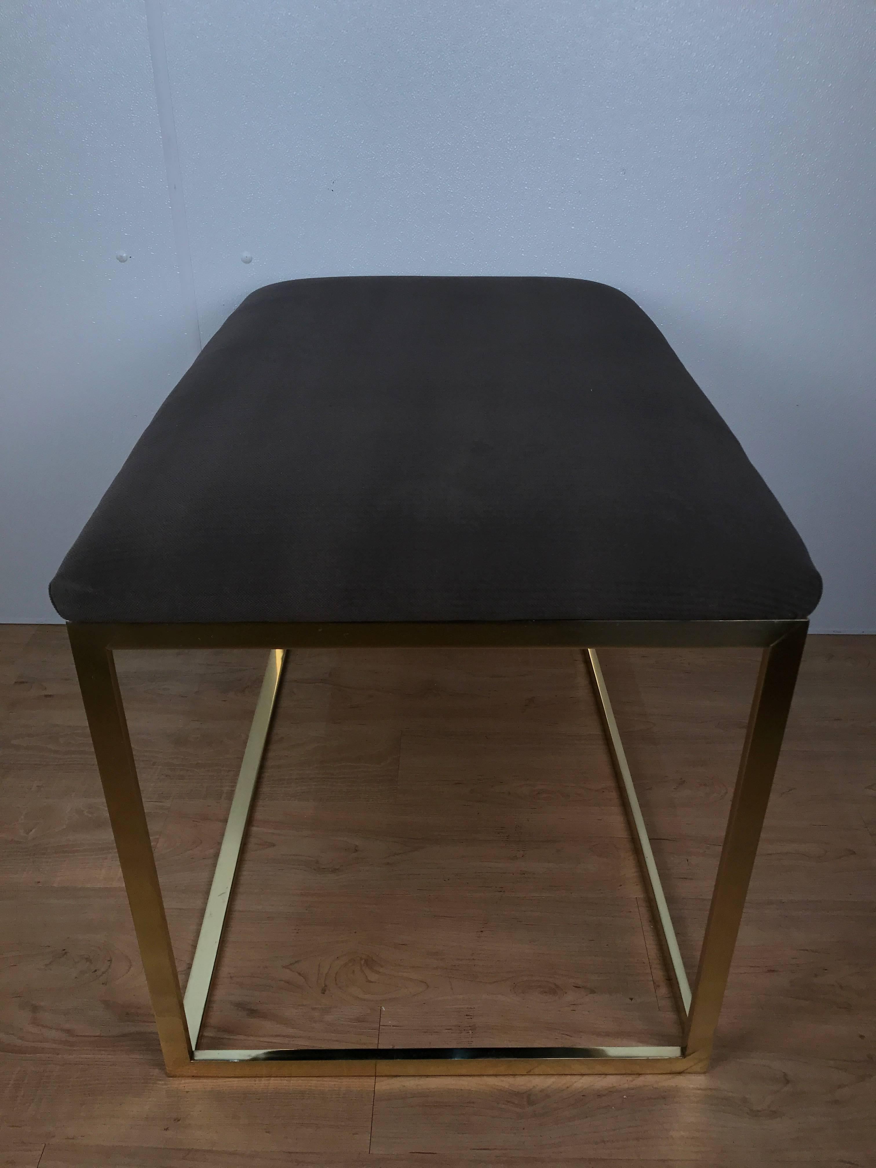 Mid-Century Modern Two Large-Scale 1970s Italian Cube Brass Benches, Sold Individually For Sale