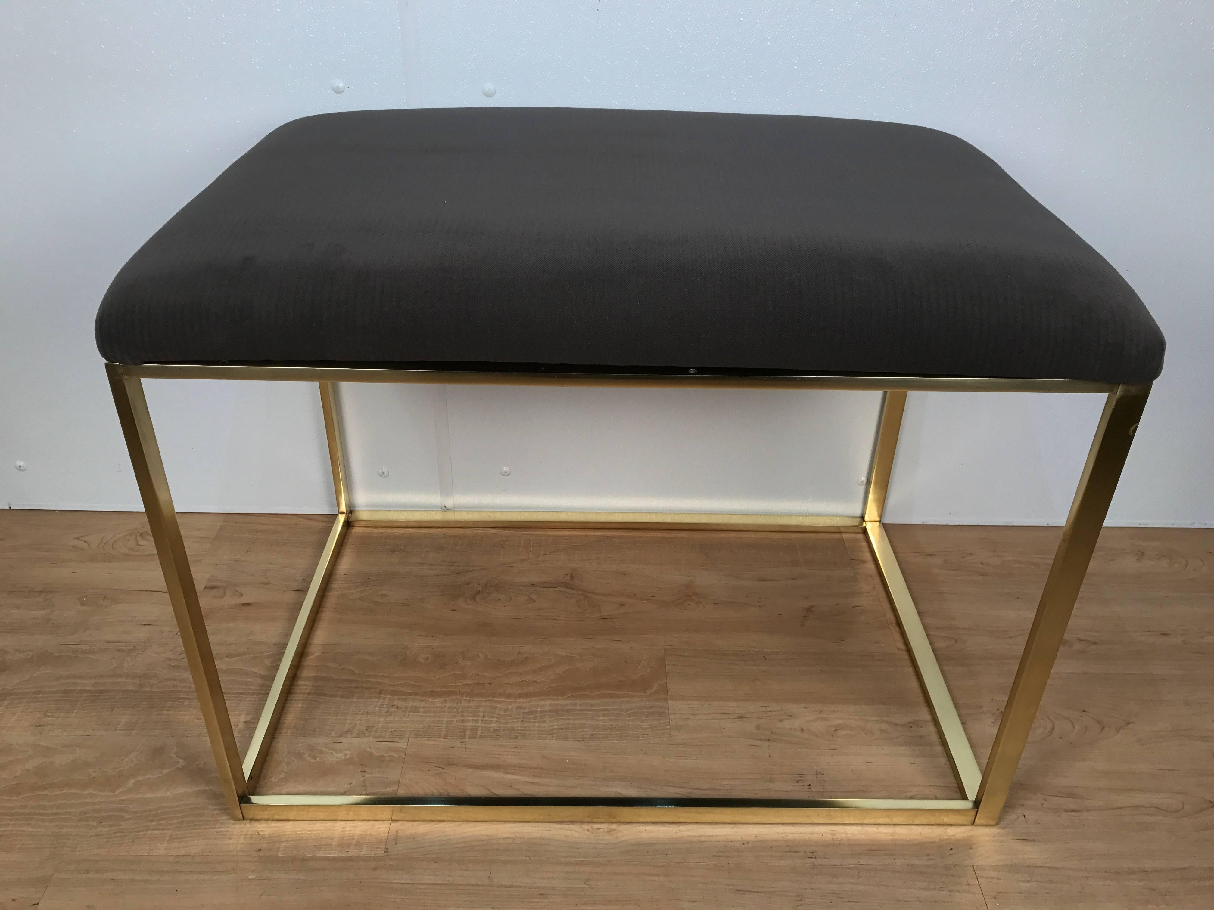 Two Large-Scale 1970s Italian Cube Brass Benches, Sold Individually In Excellent Condition For Sale In Atlanta, GA