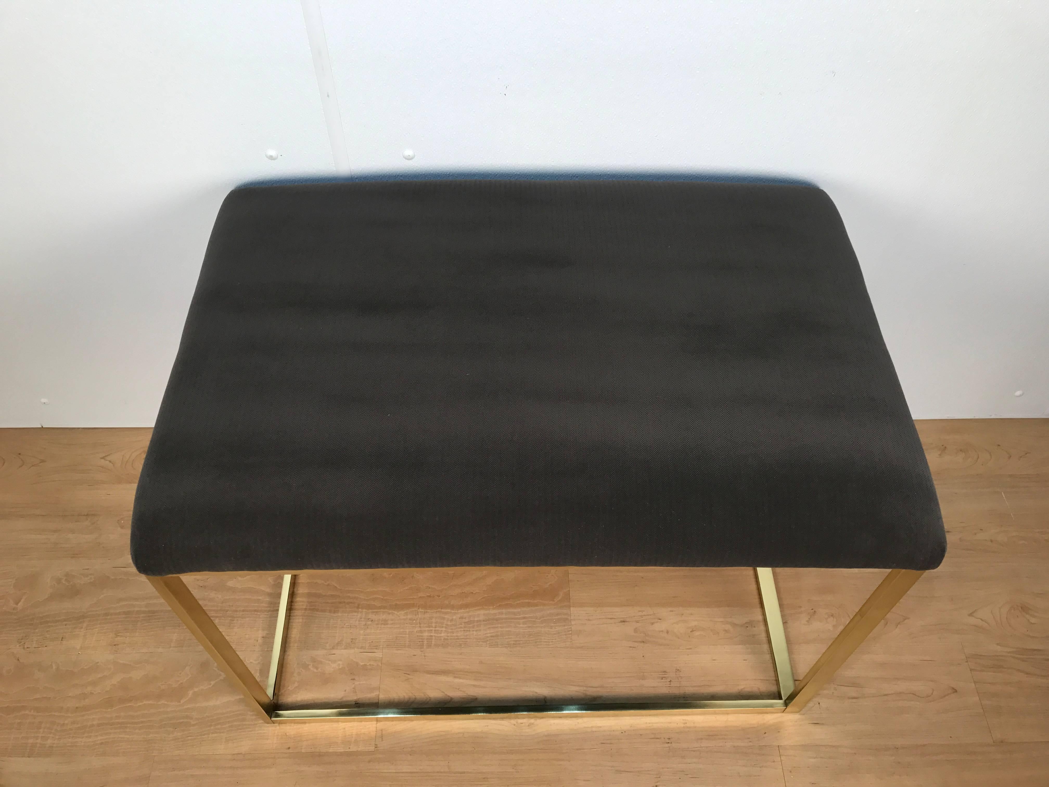 Late 20th Century Two Large-Scale 1970s Italian Cube Brass Benches, Sold Individually For Sale