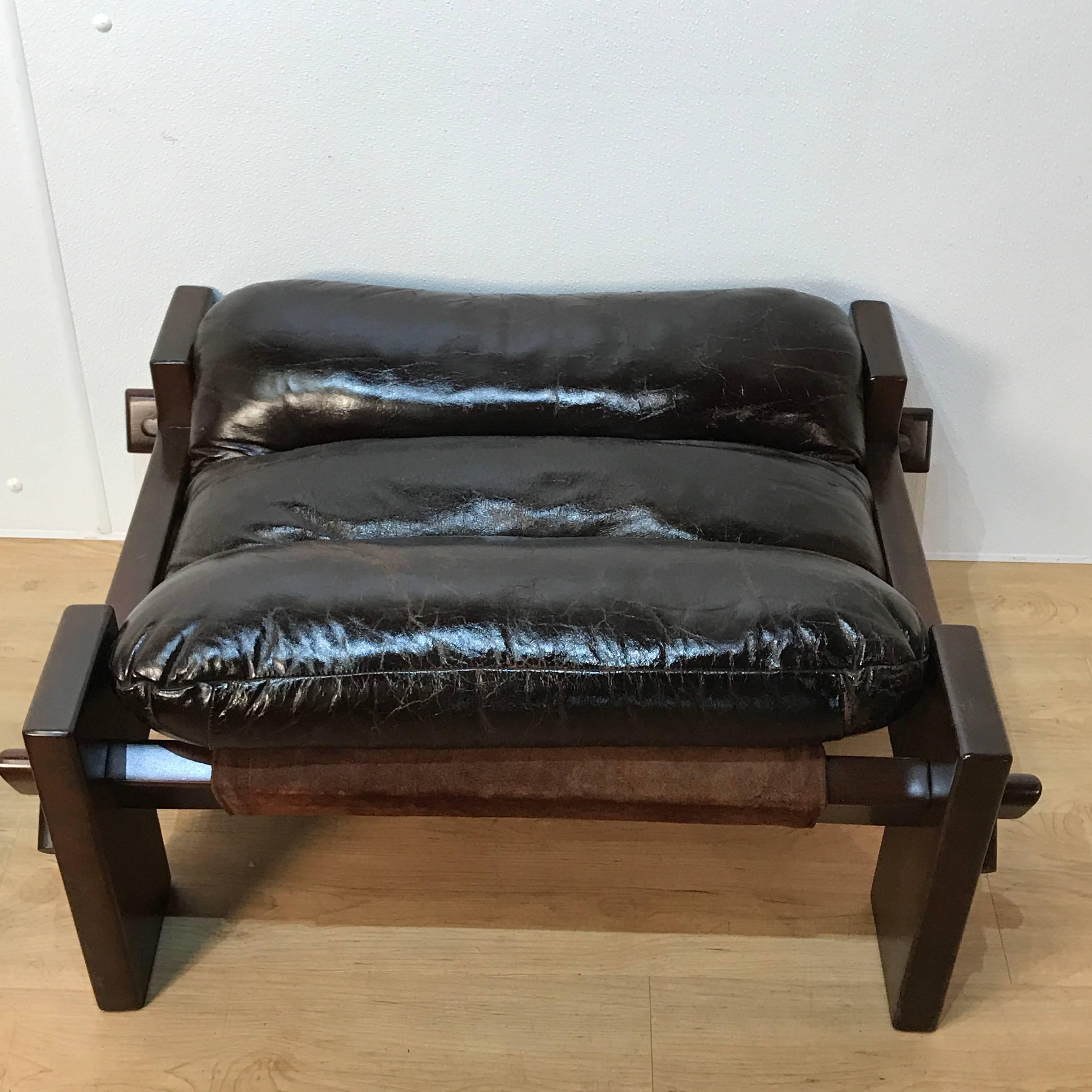 Large-Scale Jean Gillon Chair and Ottoman In Good Condition In Atlanta, GA
