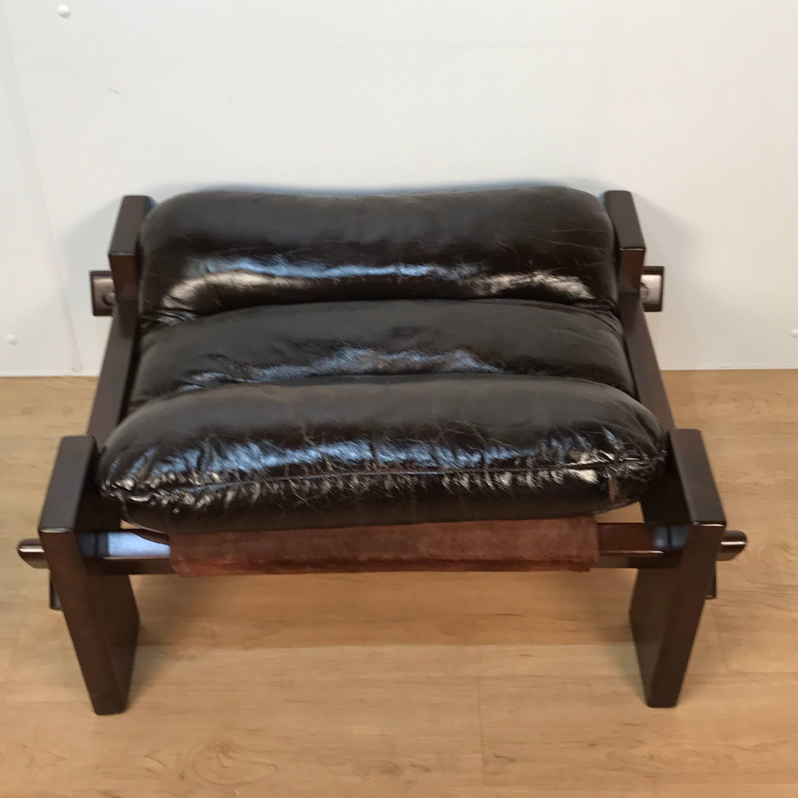 Rosewood Large-Scale Jean Gillon Chair and Ottoman