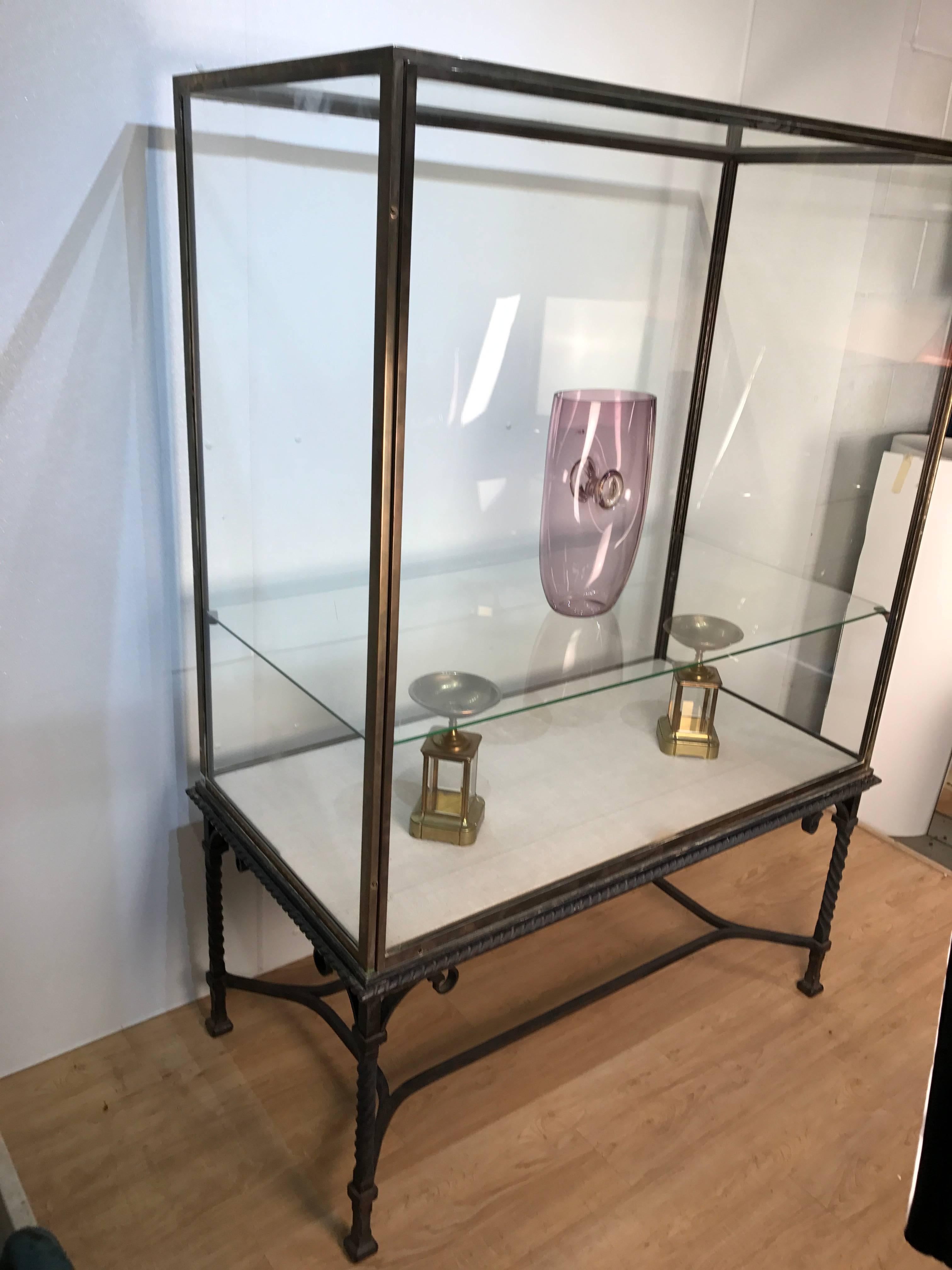 Brass Pair of Belle Époque Museum Display Cases