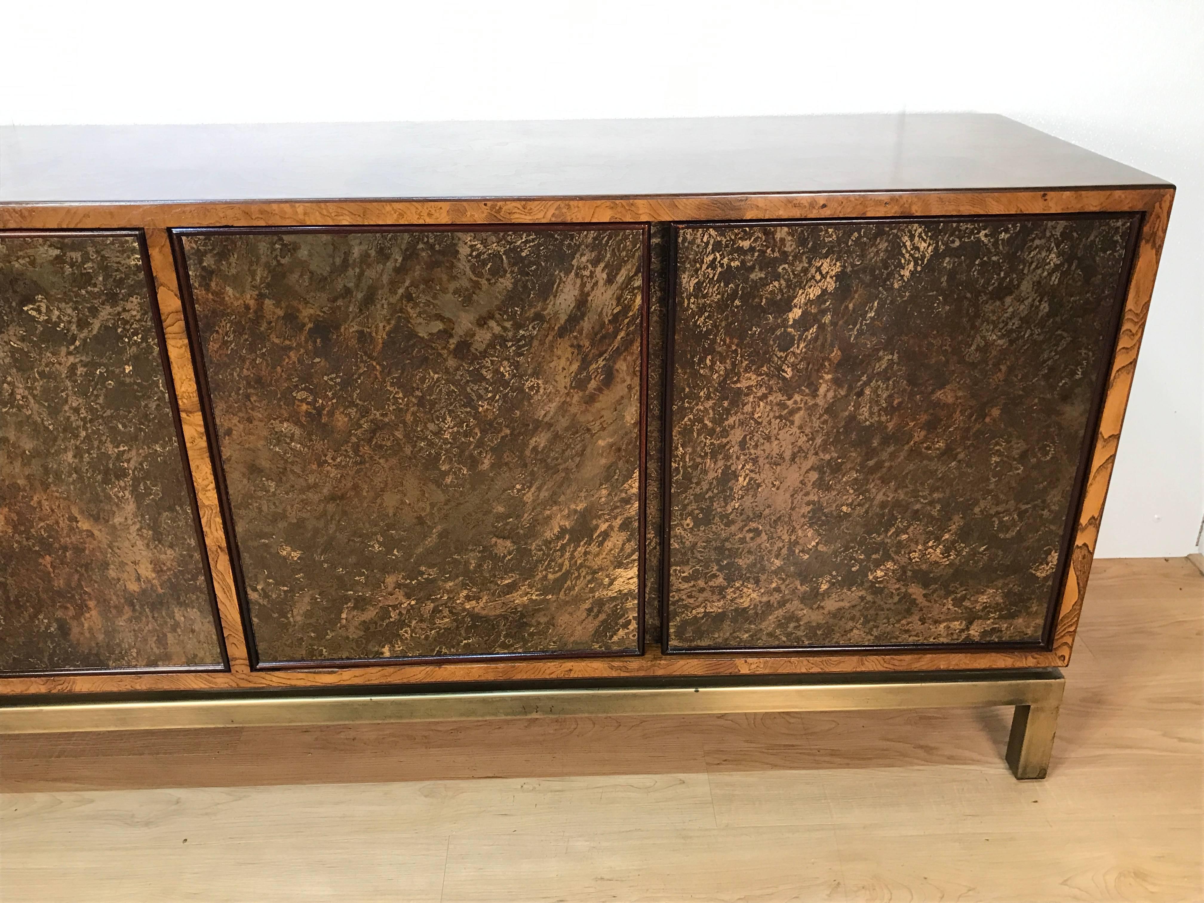 Patinated Stunning Acid Washed Bronze Sideboard by John Widdicomb For Sale