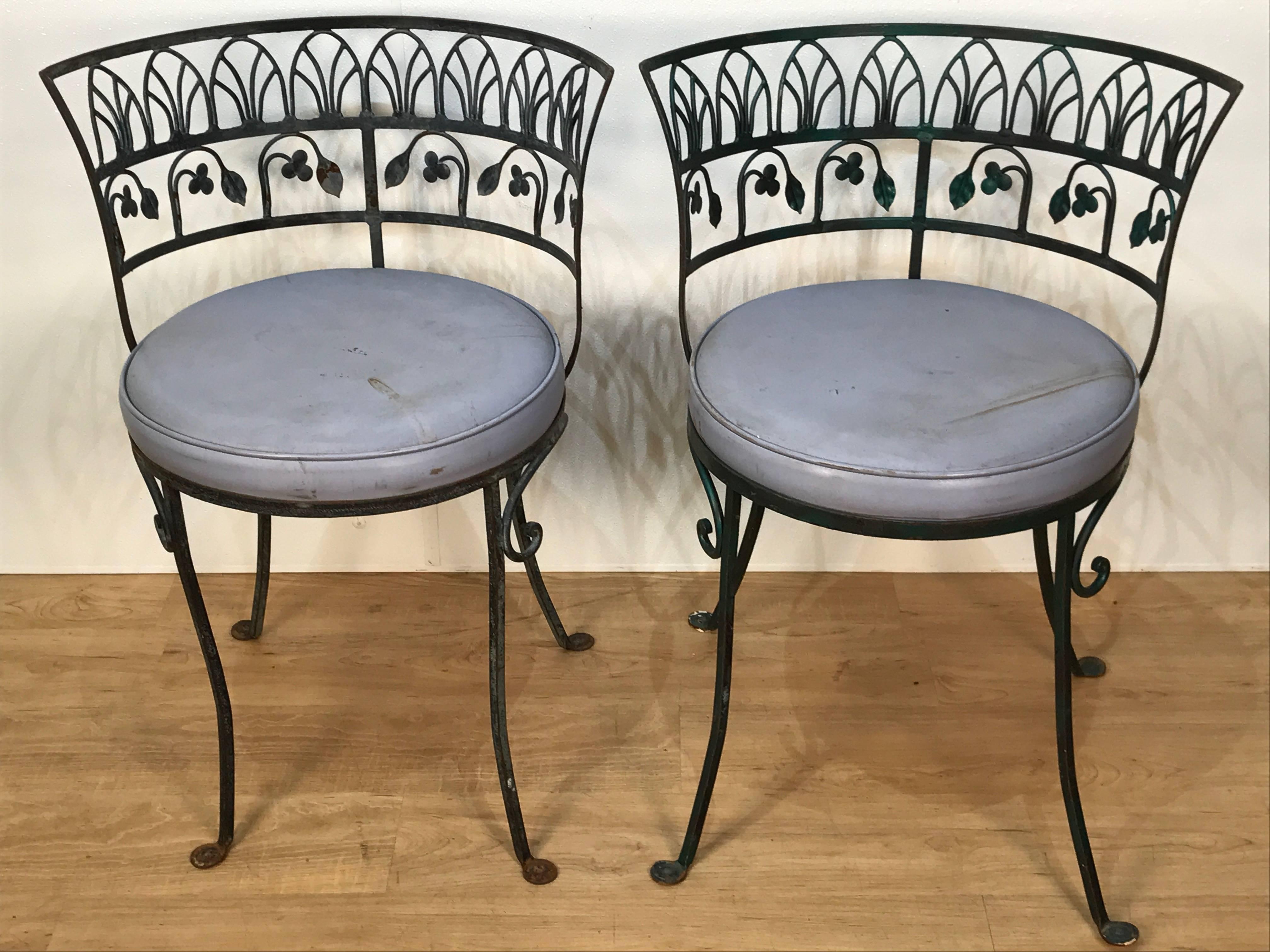 American Pair of Grand Tour Style Salterini Garden Chairs, after the Greek Antique