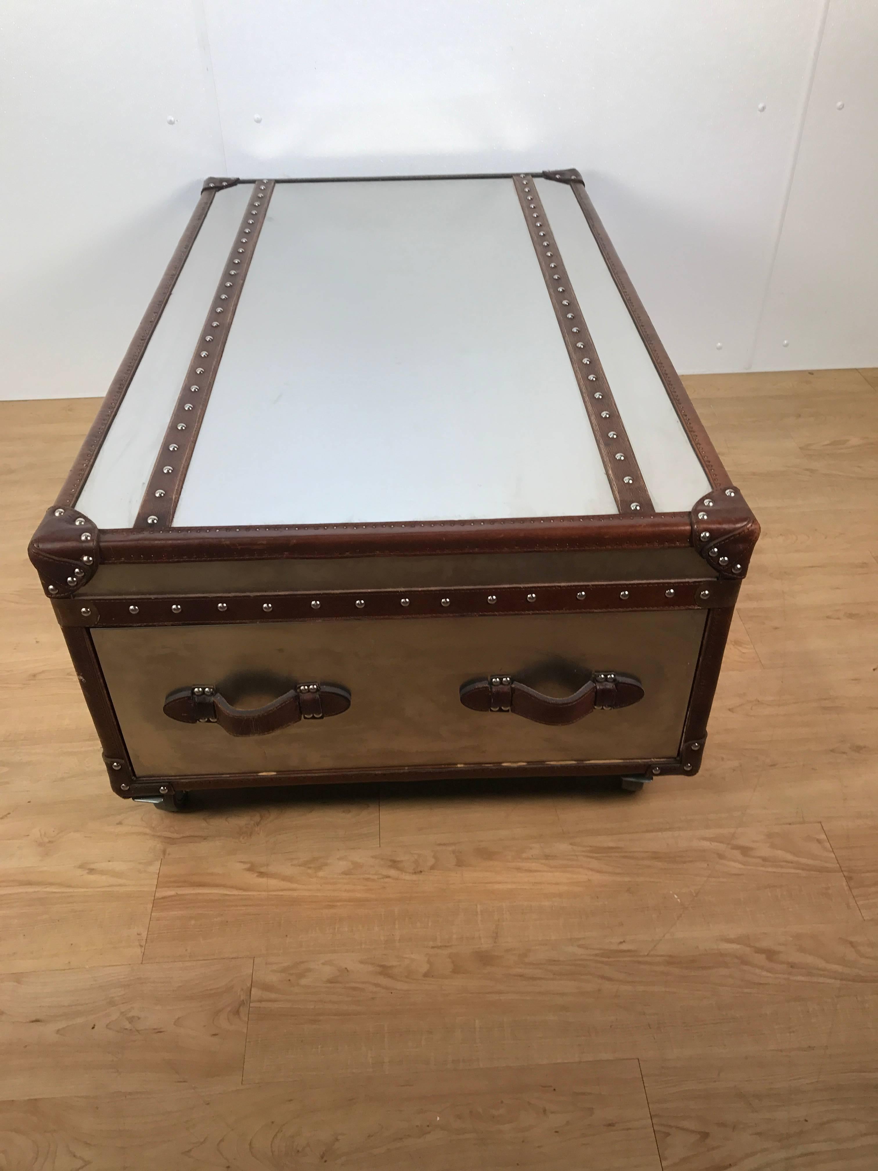 stainless steel trunk coffee table