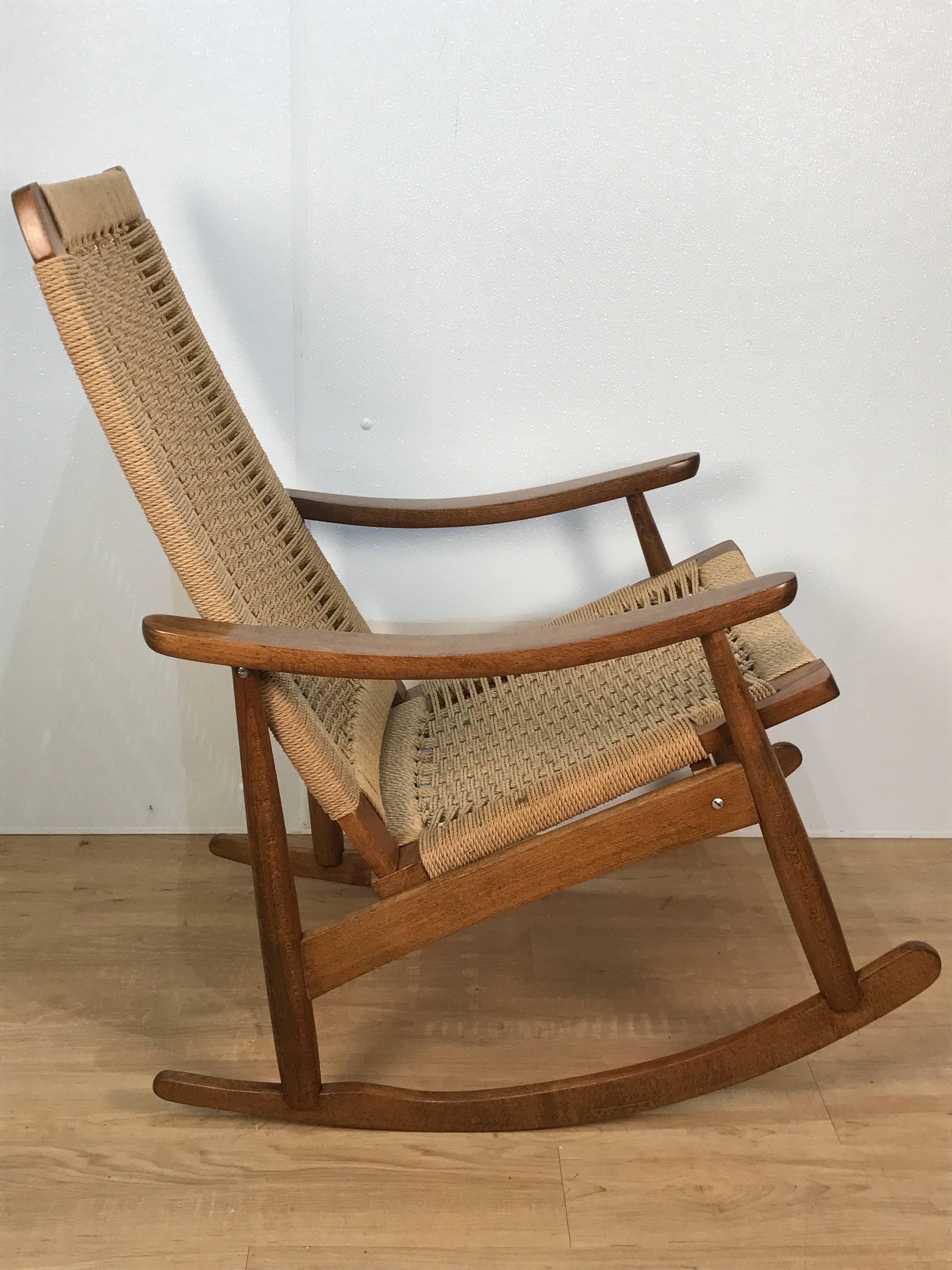 Mid-Century Modern Mid-Century Wegner Style Rocking Chair