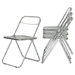 Vintage 1960s Italian “Plia” Clear Lucite Folding Chair by Giancarlo Piretti for Anonima