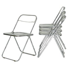 1960s Italian “Plia” Clear Lucite Folding Chair by Giancarlo Piretti for Anonima