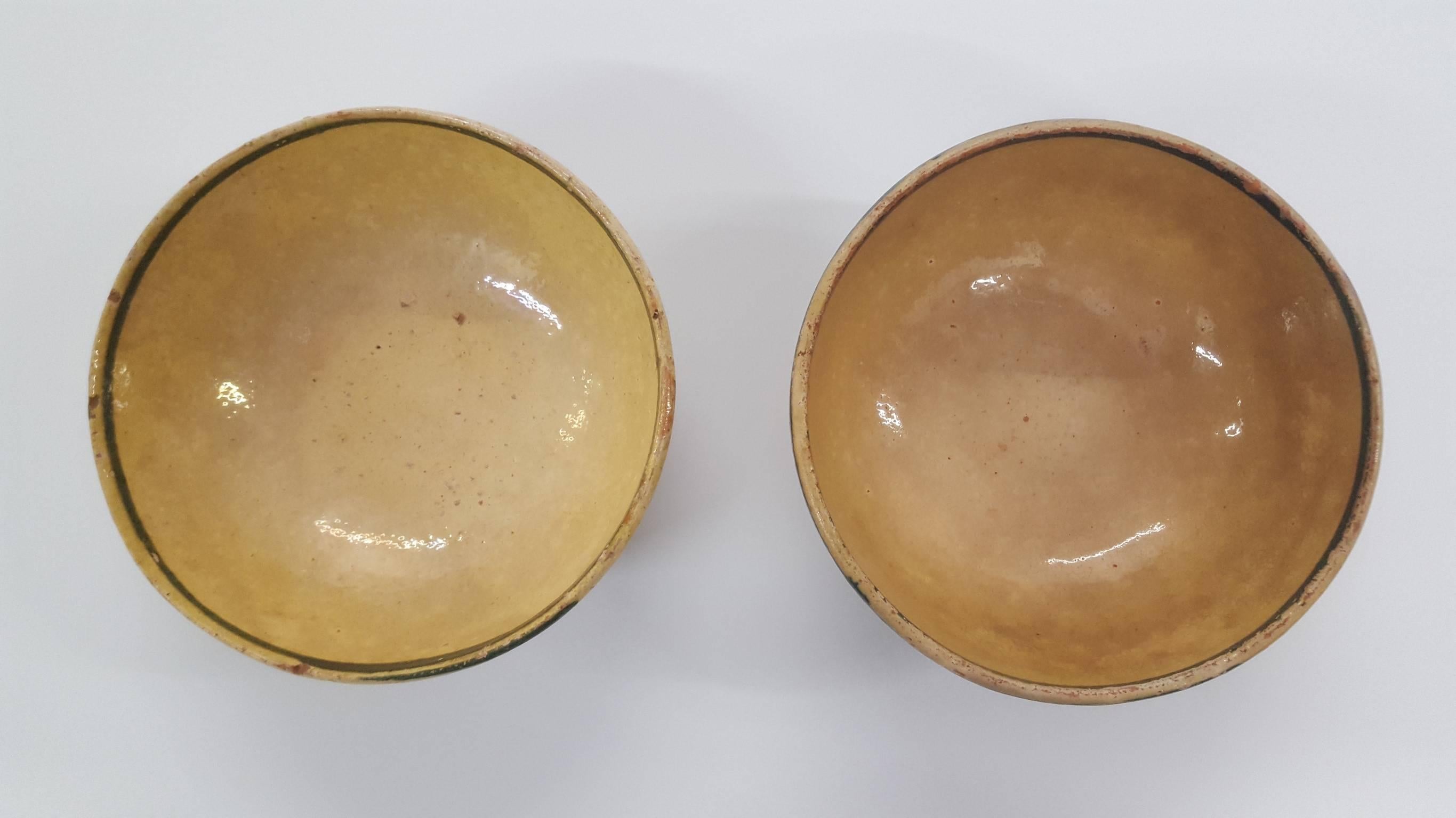 Glazed Two 20th Century, Mexican Pottery Bowls
