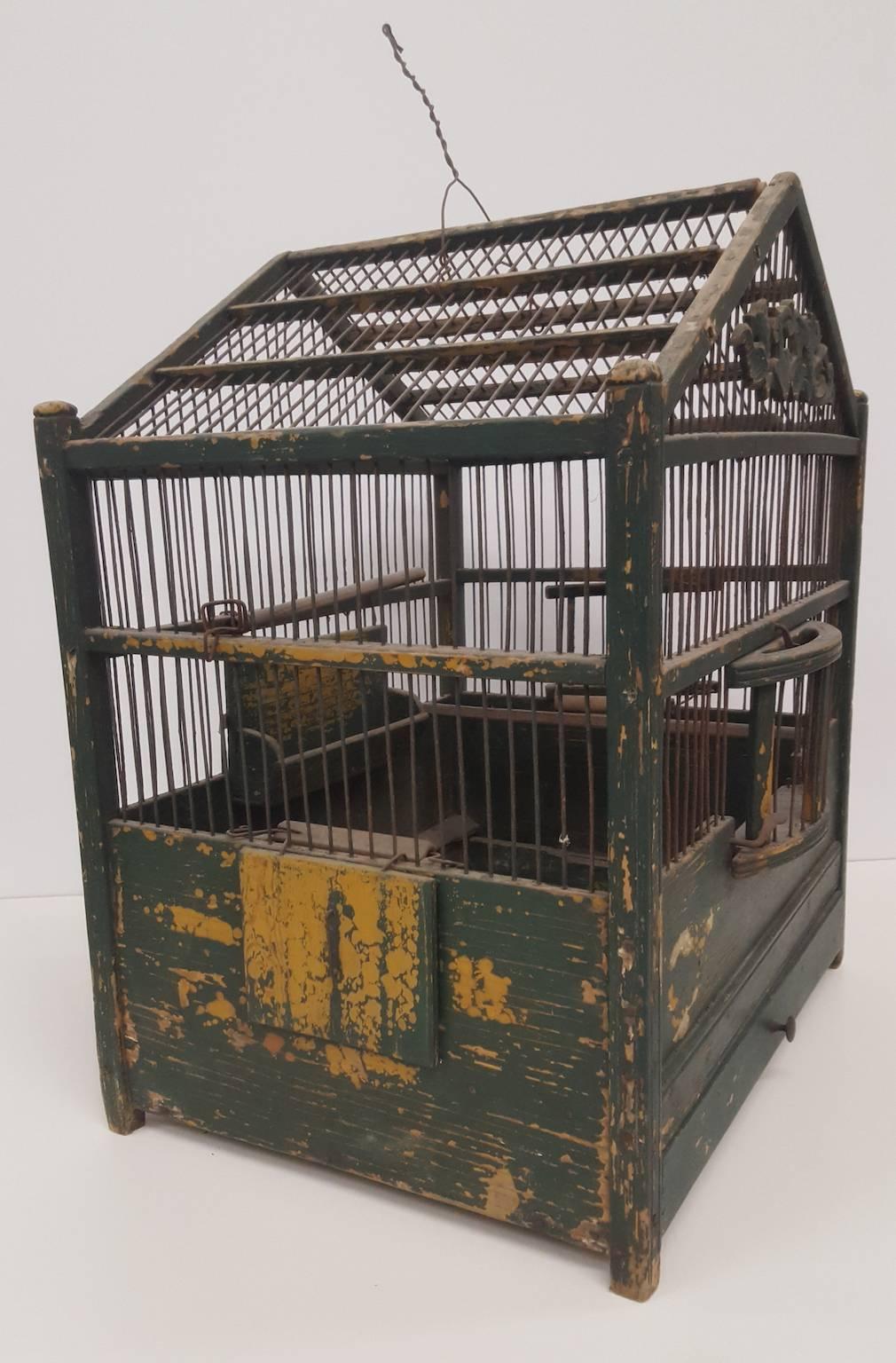 19th Century French Painted Bird Cage 3