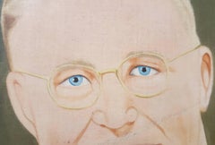 Blue Eyed Couple with Eye Glasses, Photo-Realistic 20th Century Oil Painting