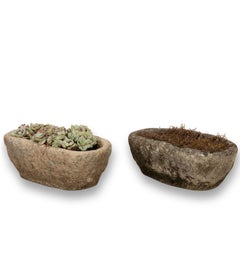 Pair of 19th Century French Stone Garden Planters Pair of 19th Century French S