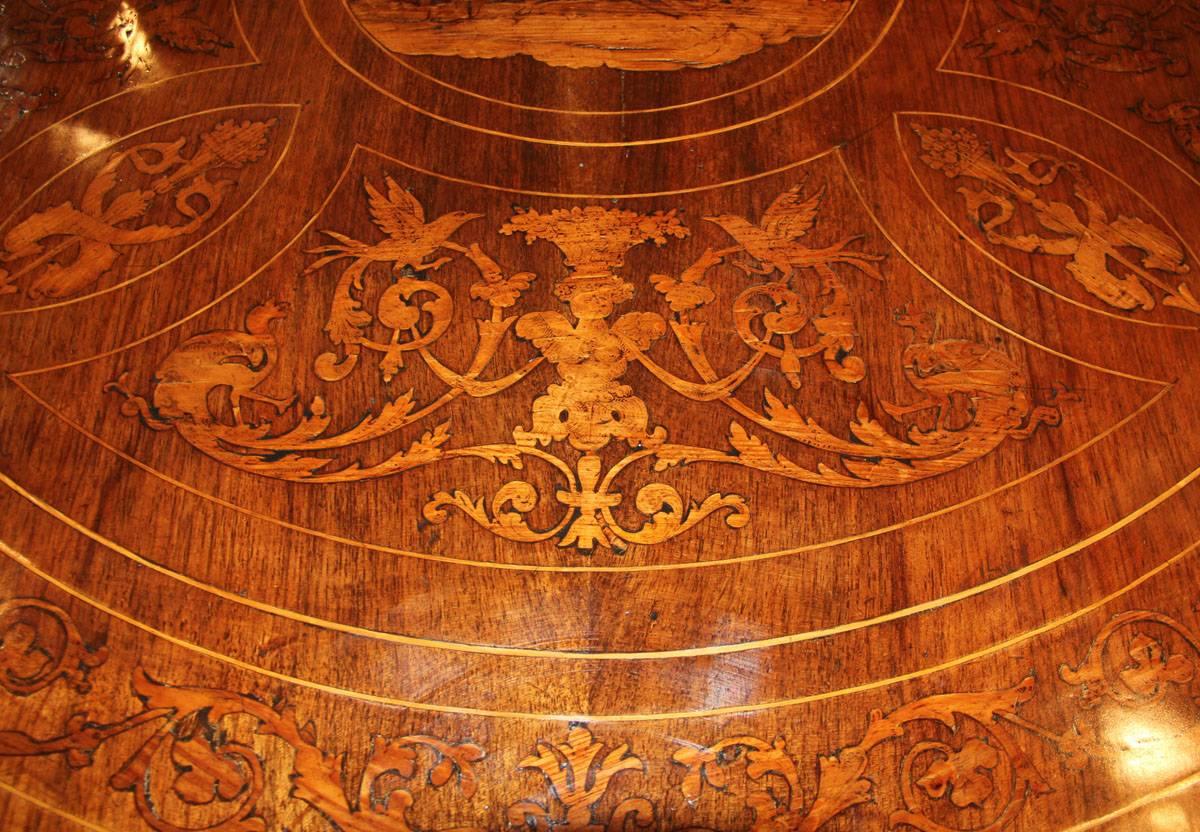 18th Century Milanese Marquetry Center Table For Sale 4