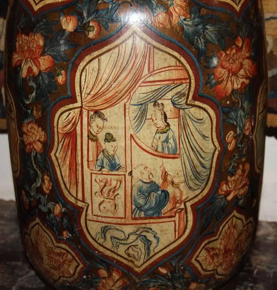Pair of Mid-19th Century English Papier-Mâché́ Vases For Sale 5