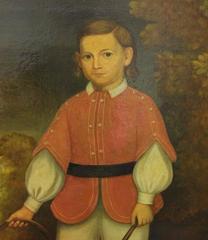 Wonderfully Naive 18th Century American Folk Art Oil on Canvas