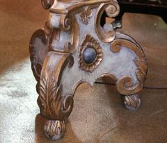 An Italian Style Polychrome and Parcel Gilt Torchère Floor Lamp