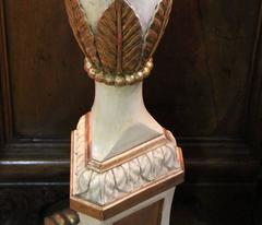 An Italian Style Polychrome and Parcel-Gilt Torchère Floor Lamp