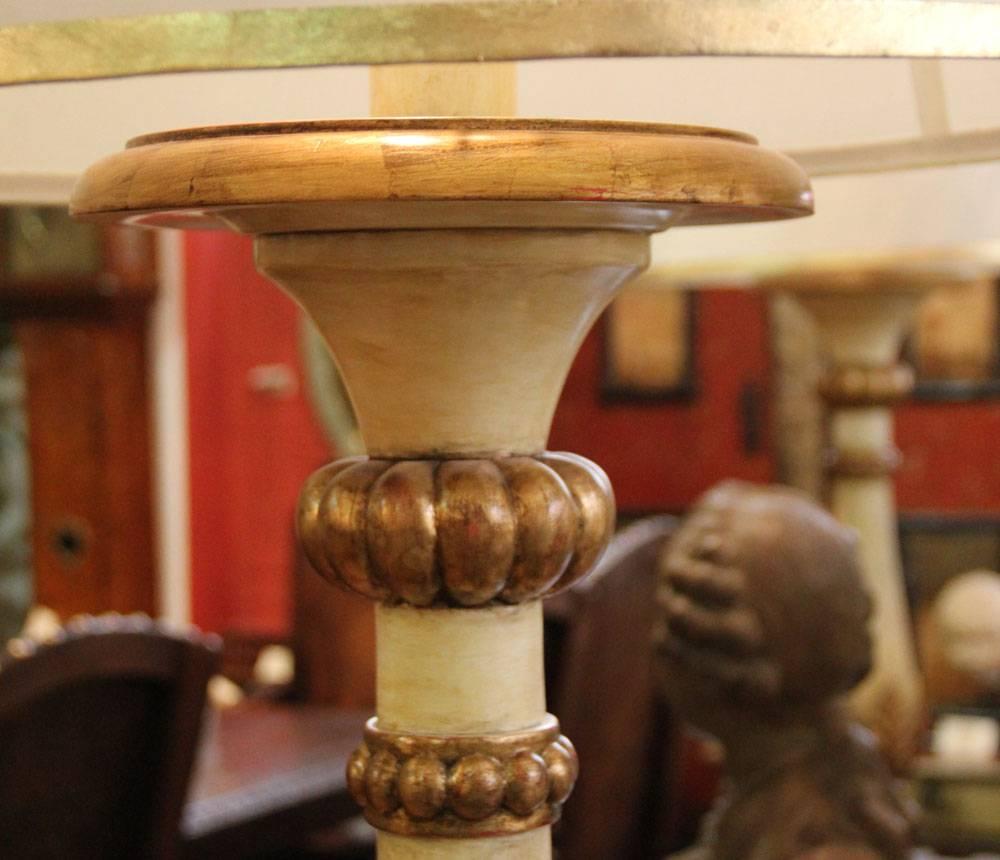 An Italian Style Polychrome and Parcel-Gilt Torchère Floor Lamp For Sale 2
