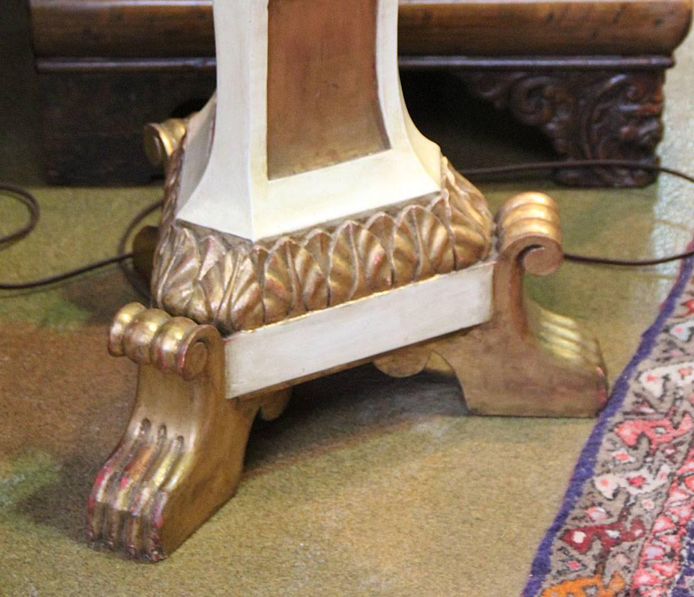 Contemporary An Italian Style Polychrome and Parcel-Gilt Torchère Floor Lamp For Sale